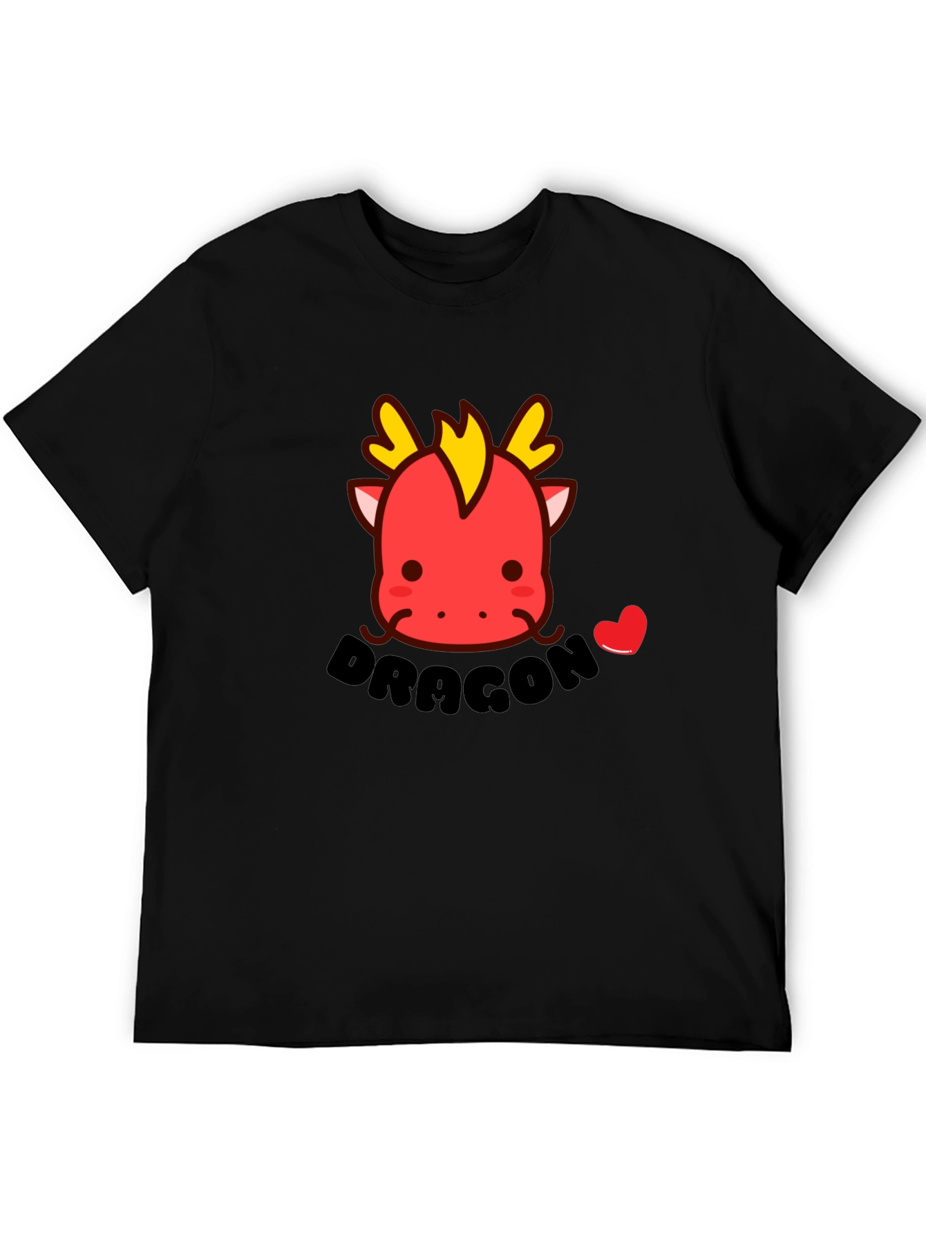 Cute Dragon T-Shirt - Black Cotton Tee