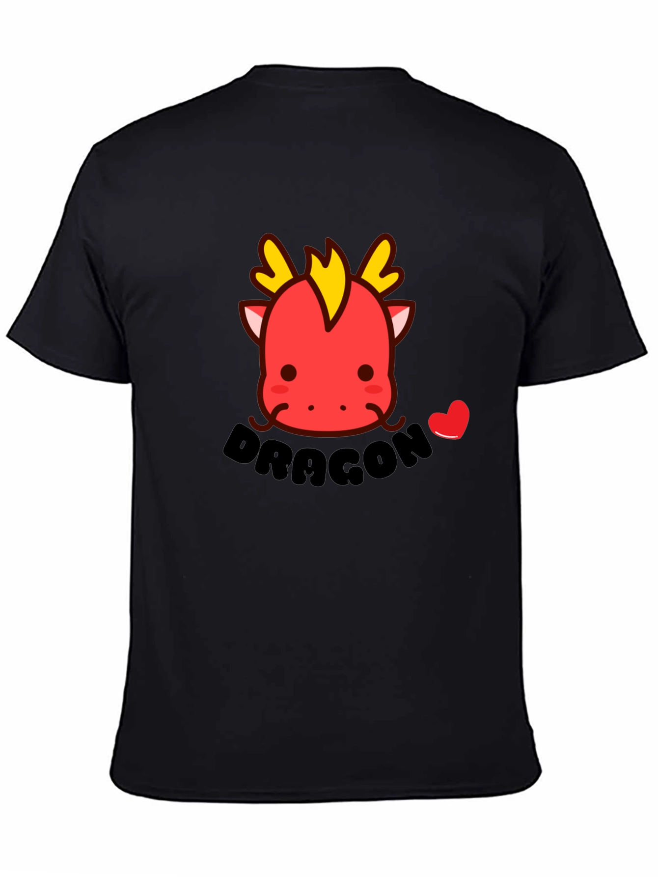 Cute Dragon T-Shirt - Black Cotton Tee