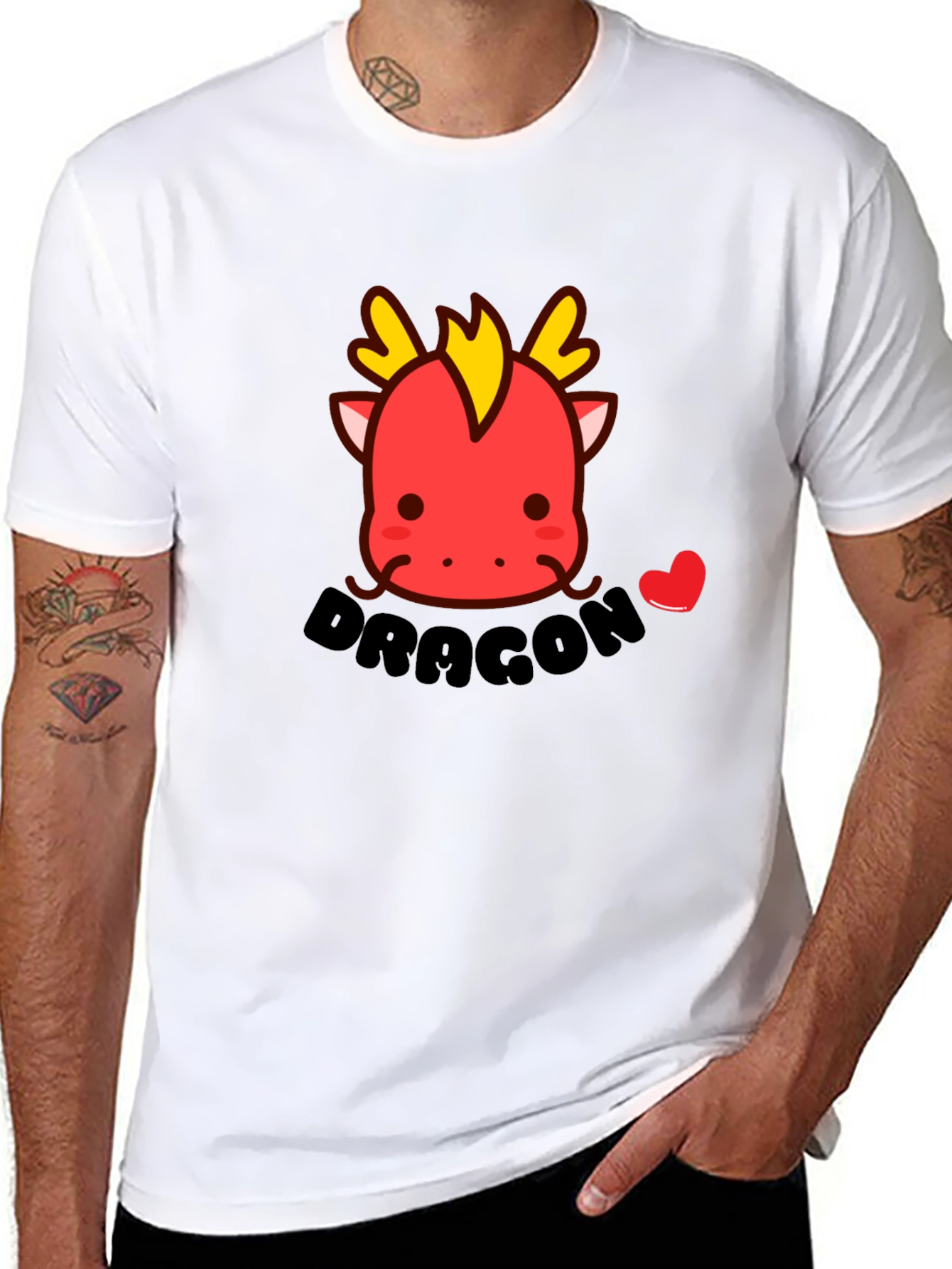 Cute Dragon T-Shirt - Black Cotton Tee