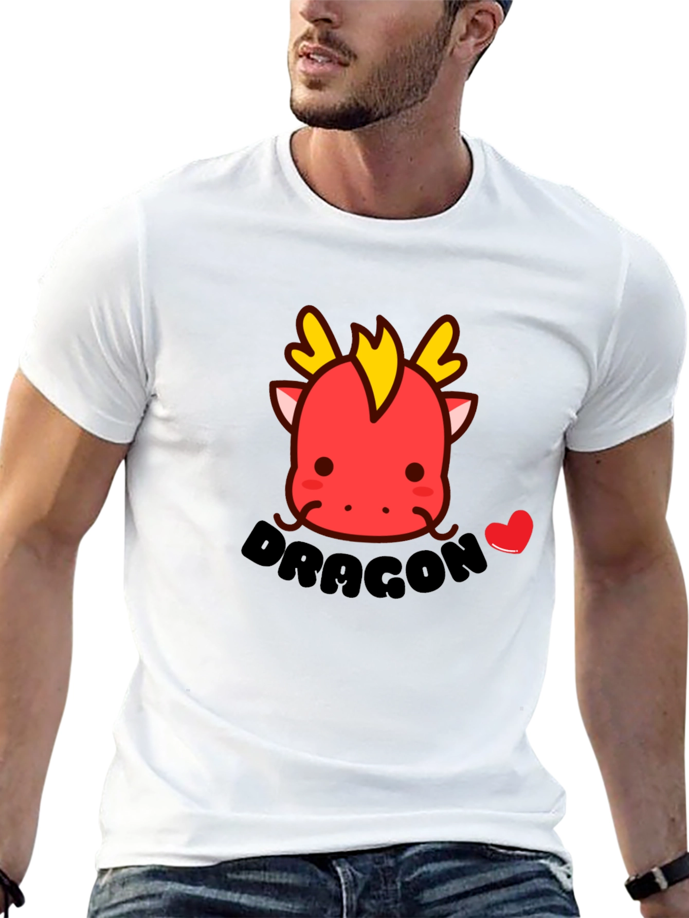 Cute Dragon T-Shirt - Black Cotton Tee