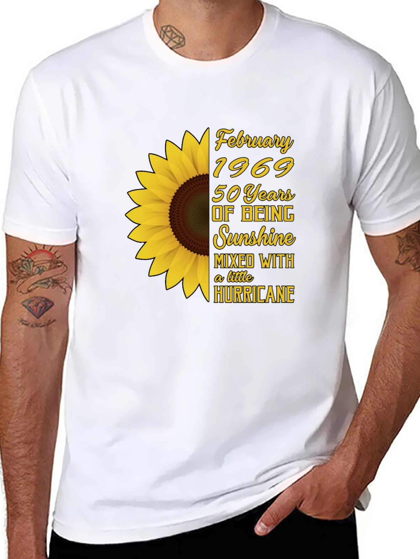 February 1969 Sunflower Birthday T-Shirt
