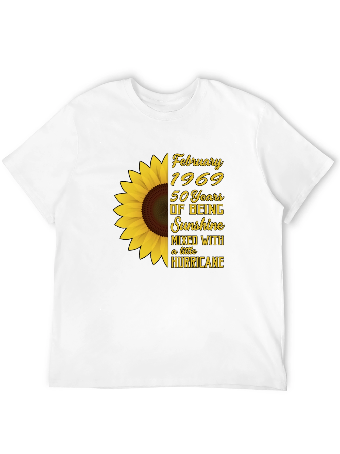 February 1969 Sunflower Birthday T-Shirt