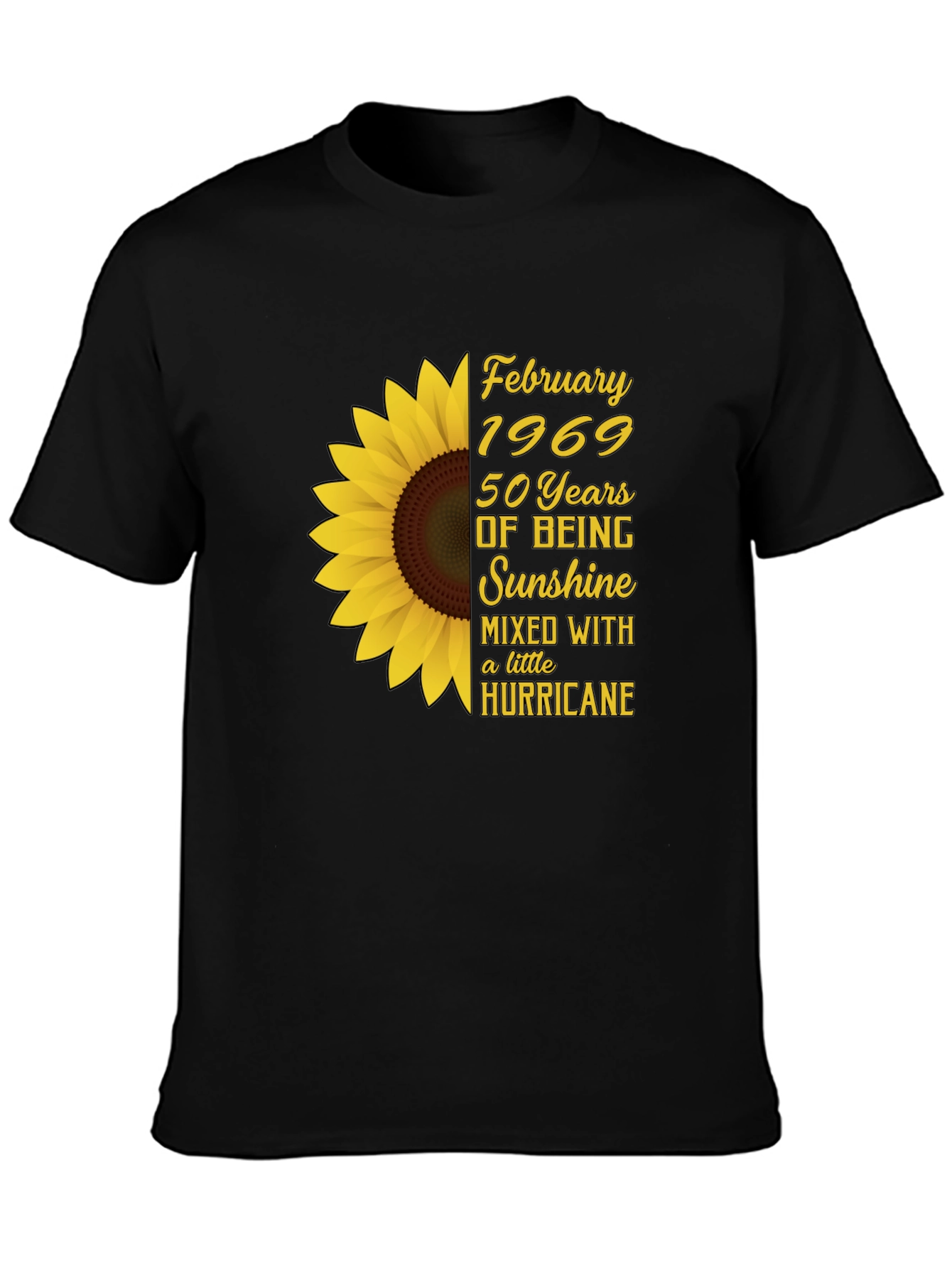 February 1969 Sunflower Birthday T-Shirt