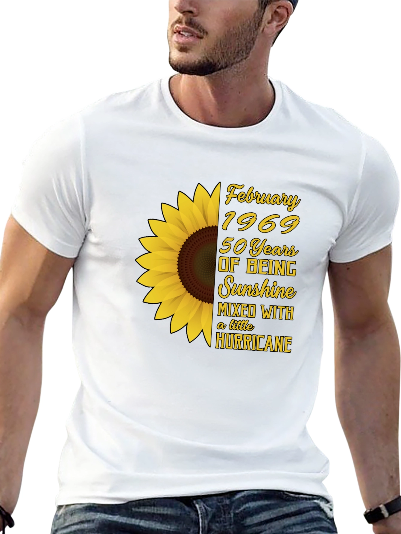 February 1969 Sunflower Birthday T-Shirt