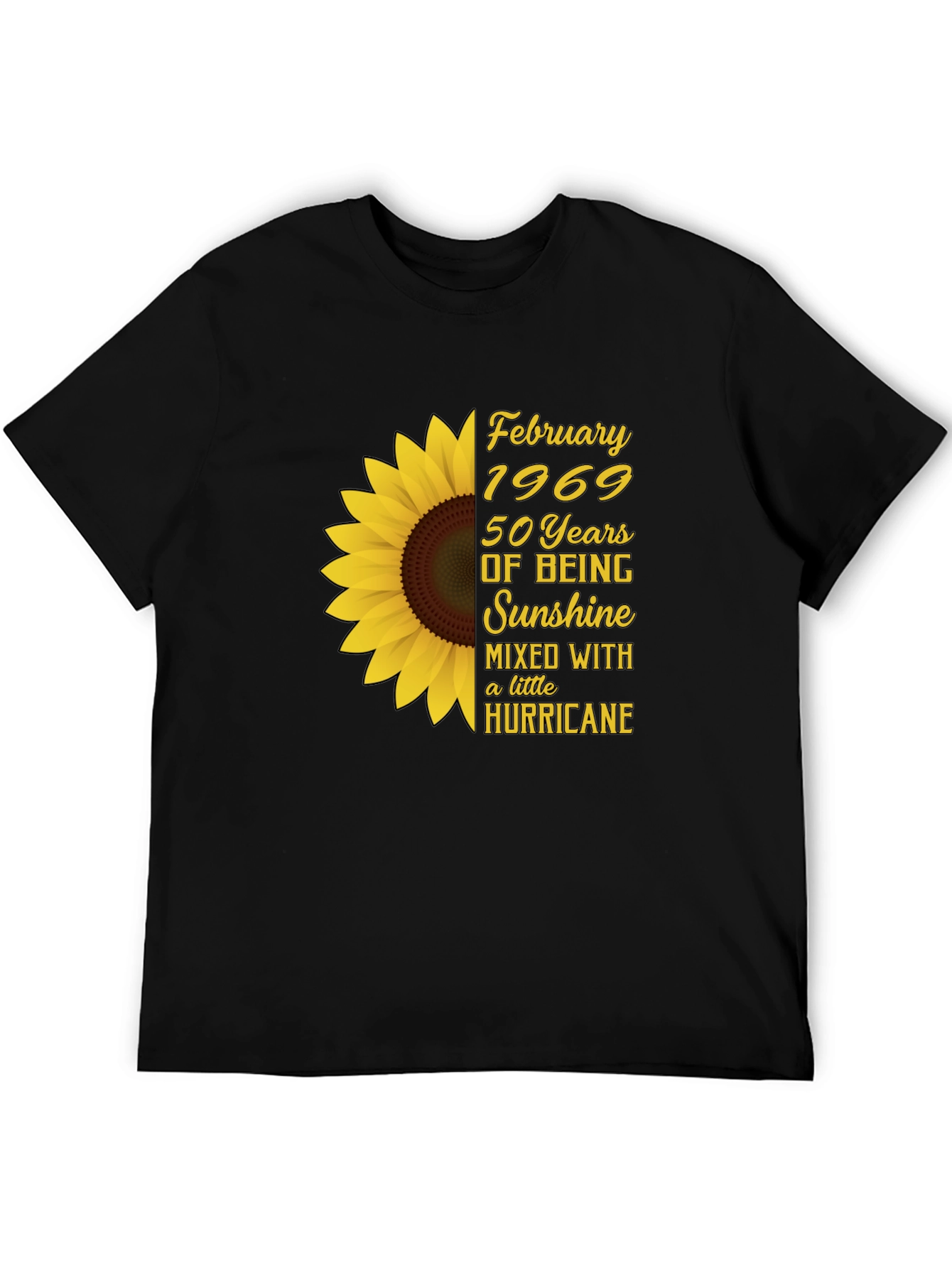 February 1969 Sunflower Birthday T-Shirt