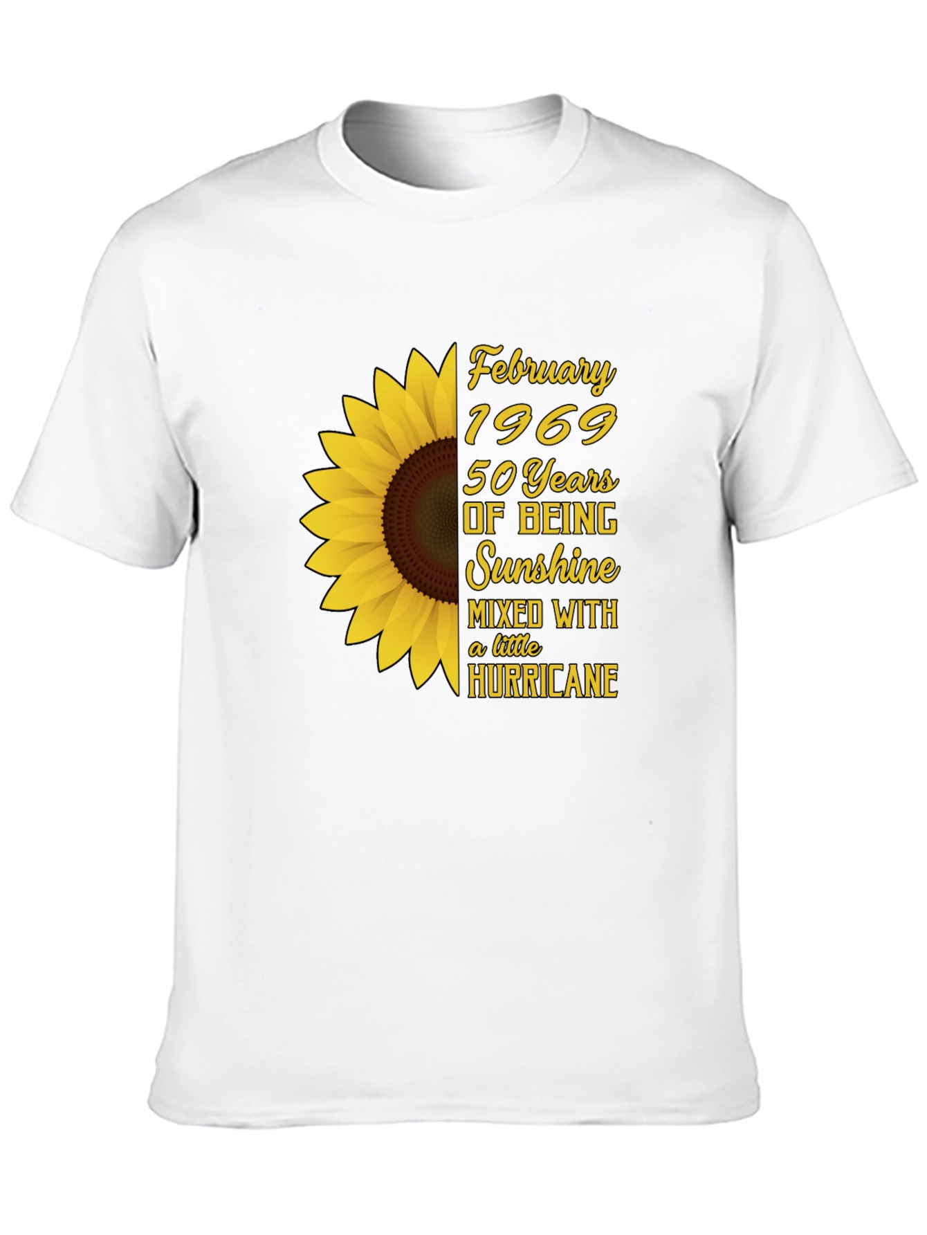 February 1969 Sunflower Birthday T-Shirt