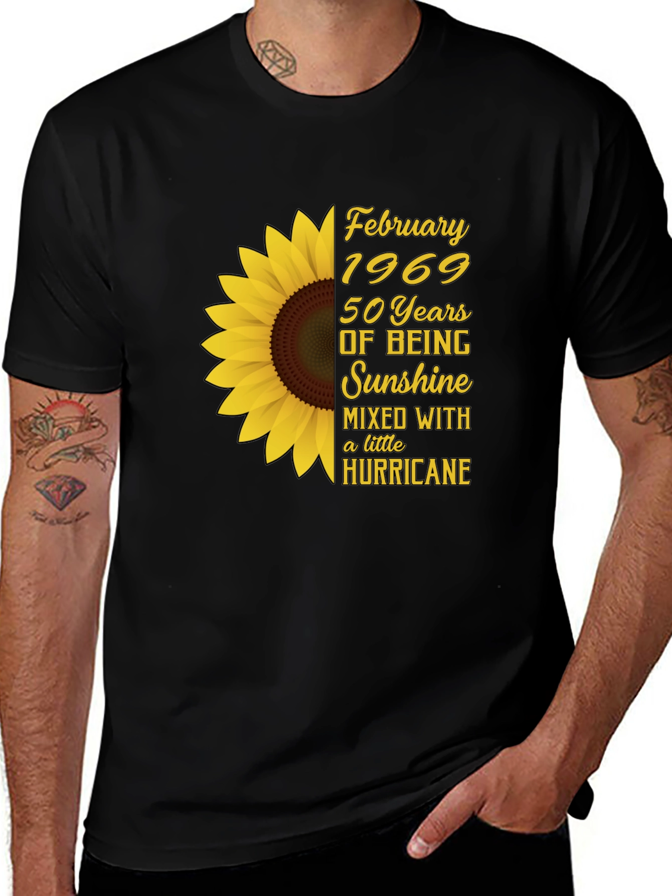 February 1969 Sunflower Birthday T-Shirt