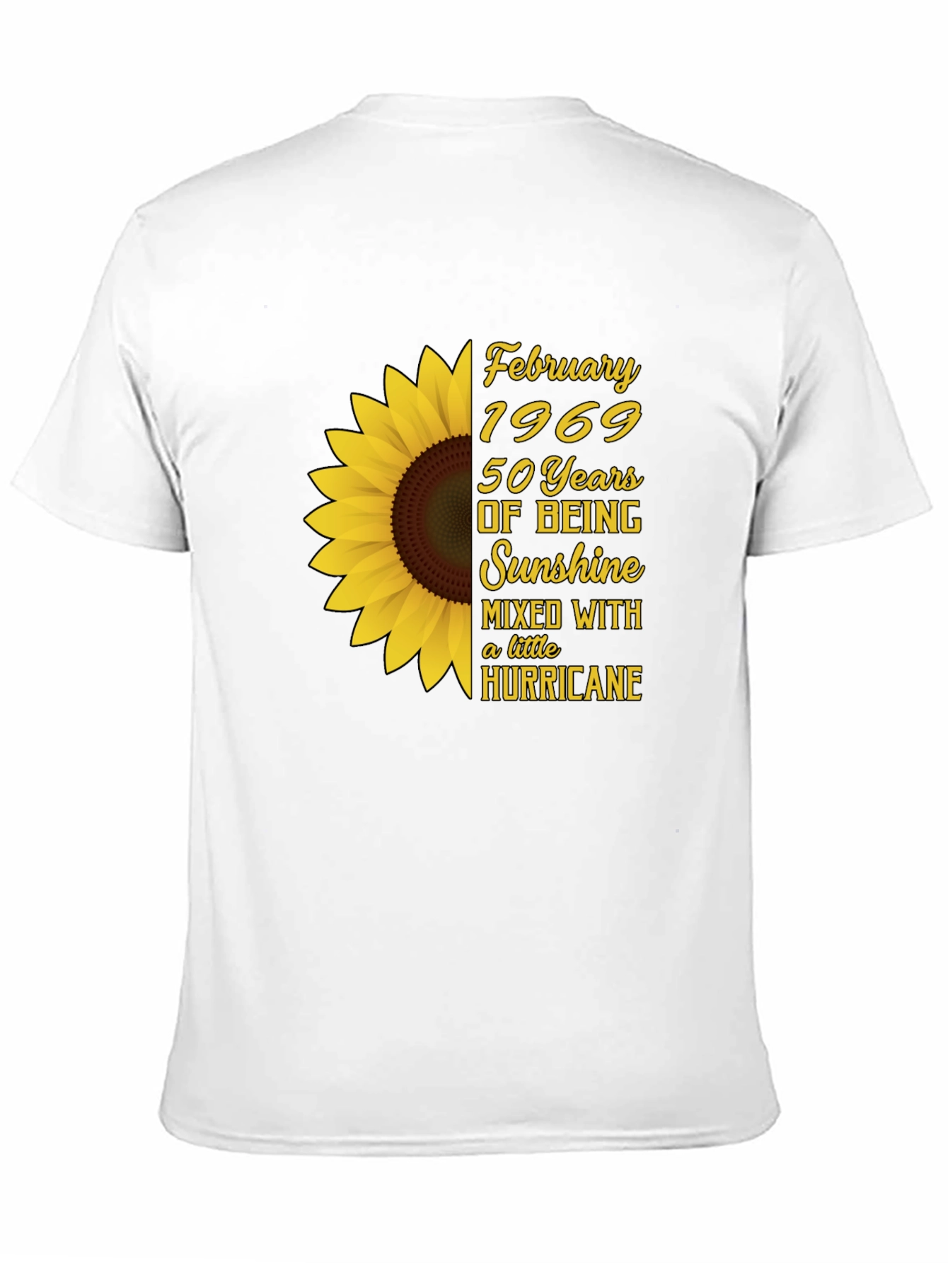 February 1969 Sunflower Birthday T-Shirt