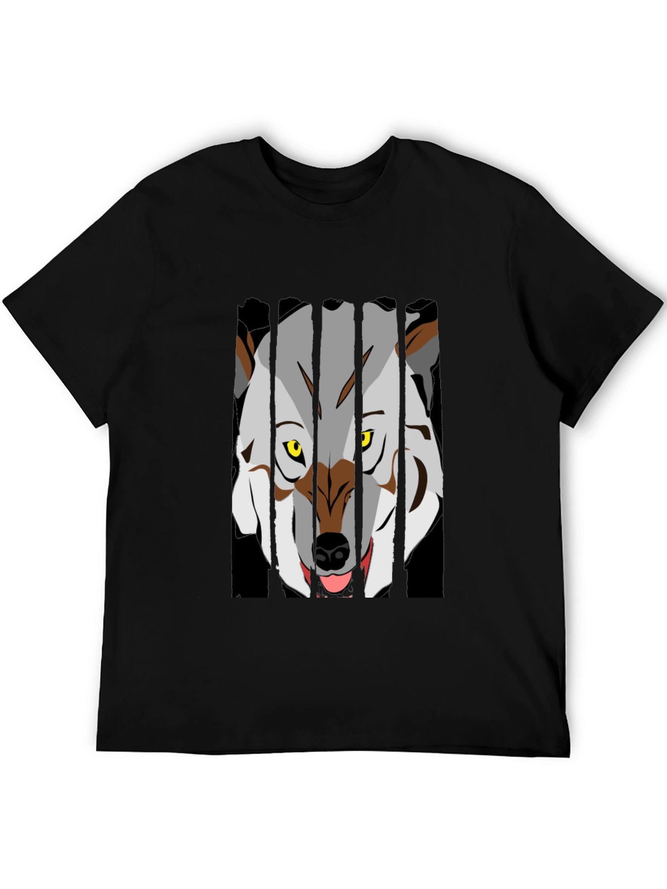Wolf Graphic T-Shirt - Black Crew Neck Tee