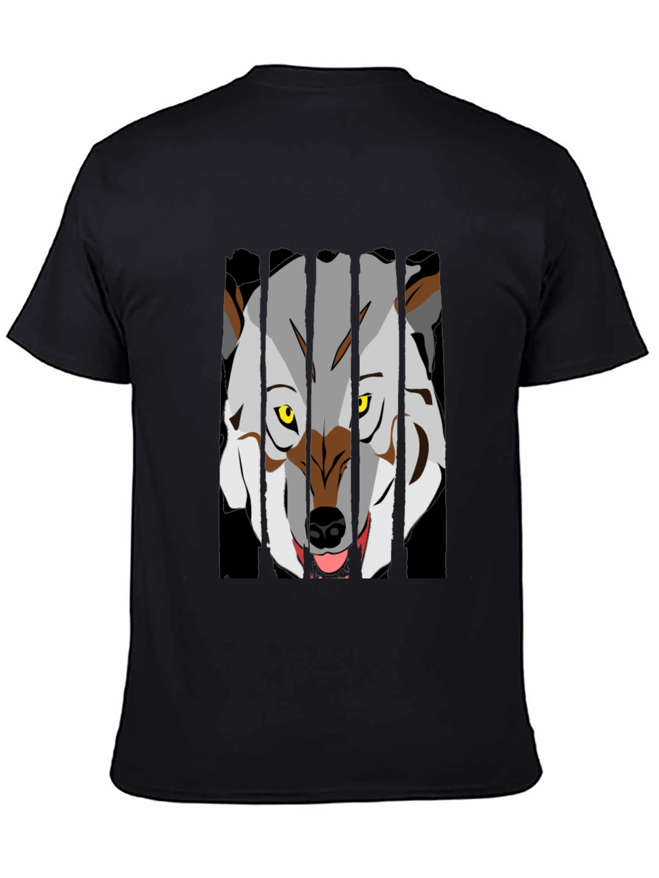 Wolf Graphic T-Shirt - Black Crew Neck Tee