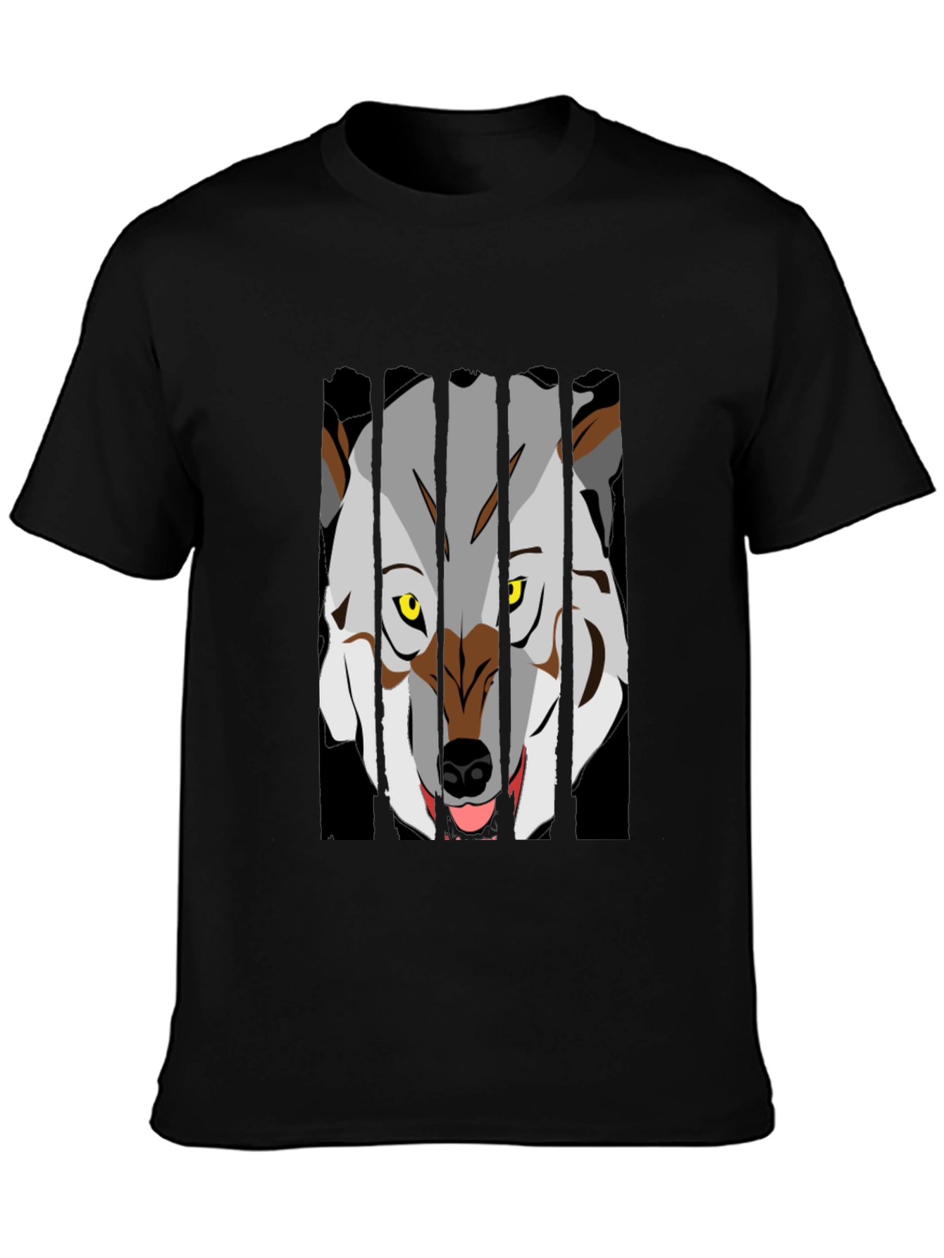 Wolf Graphic T-Shirt - Black Crew Neck Tee