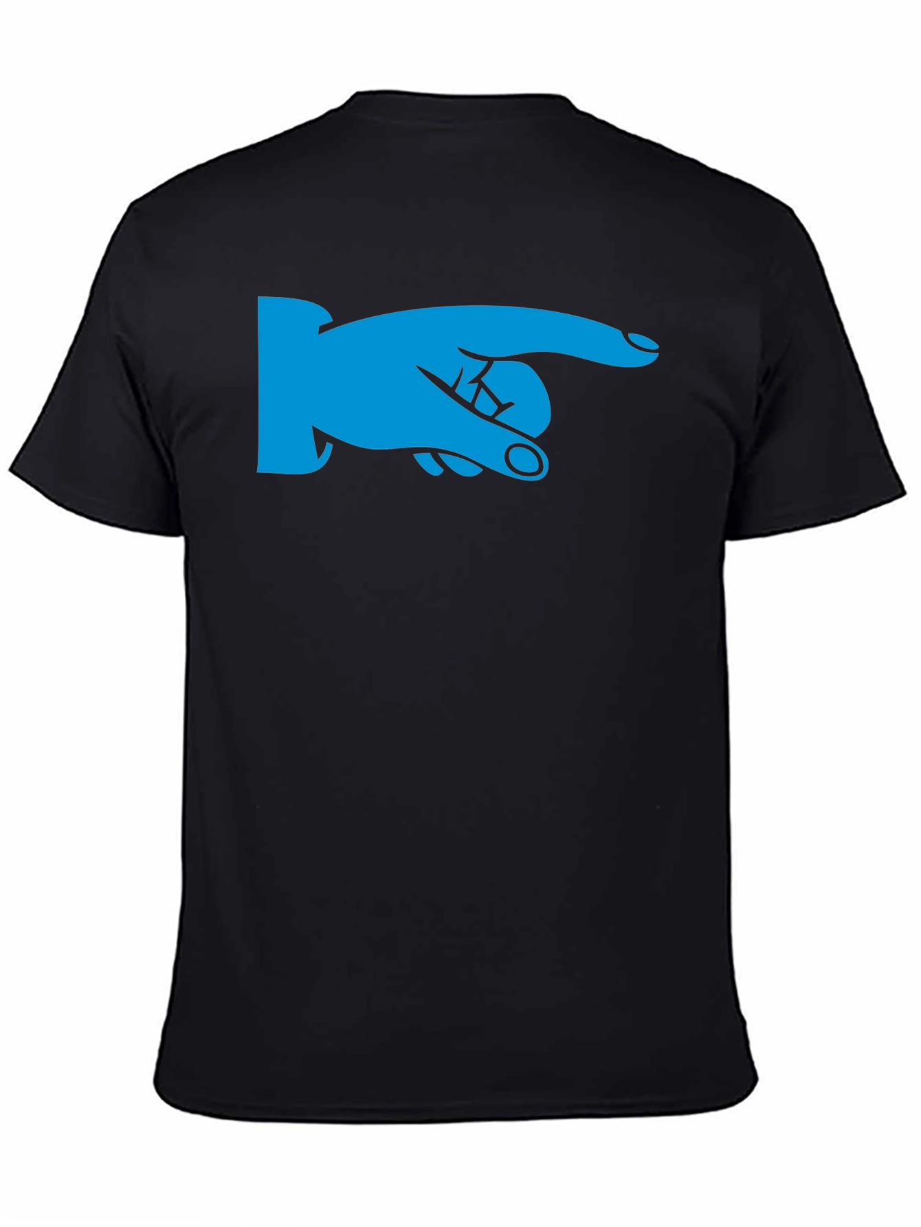 Pointing Finger Graphic Tee - Black Cotton Shirt