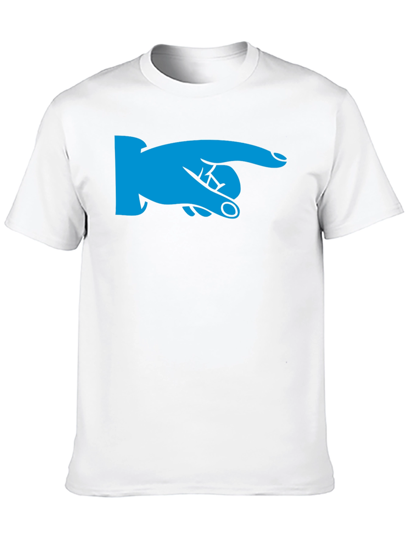 Pointing Finger Graphic Tee - Black Cotton Shirt