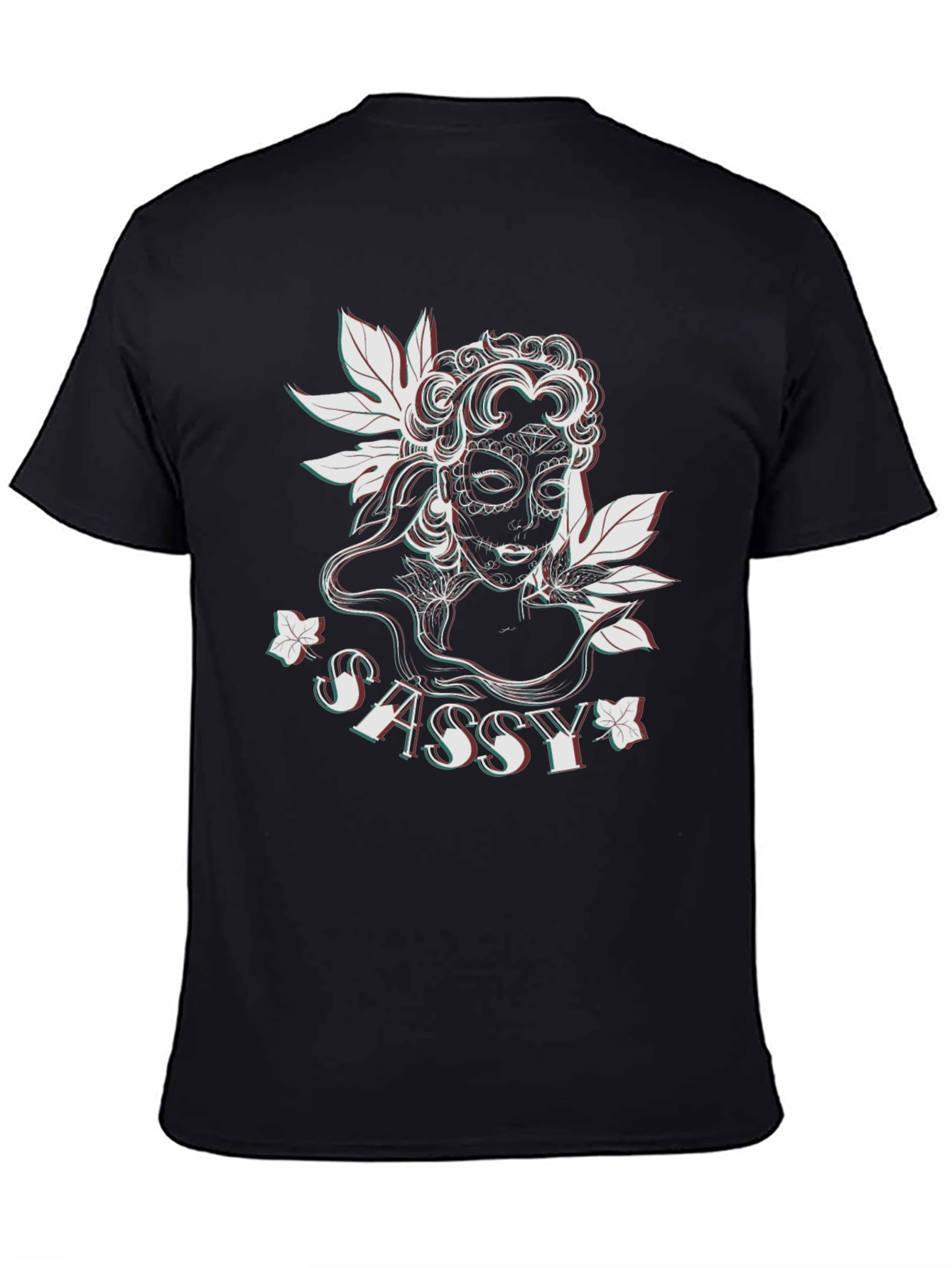Sassy Sugar Skull Graphic Tee - Black