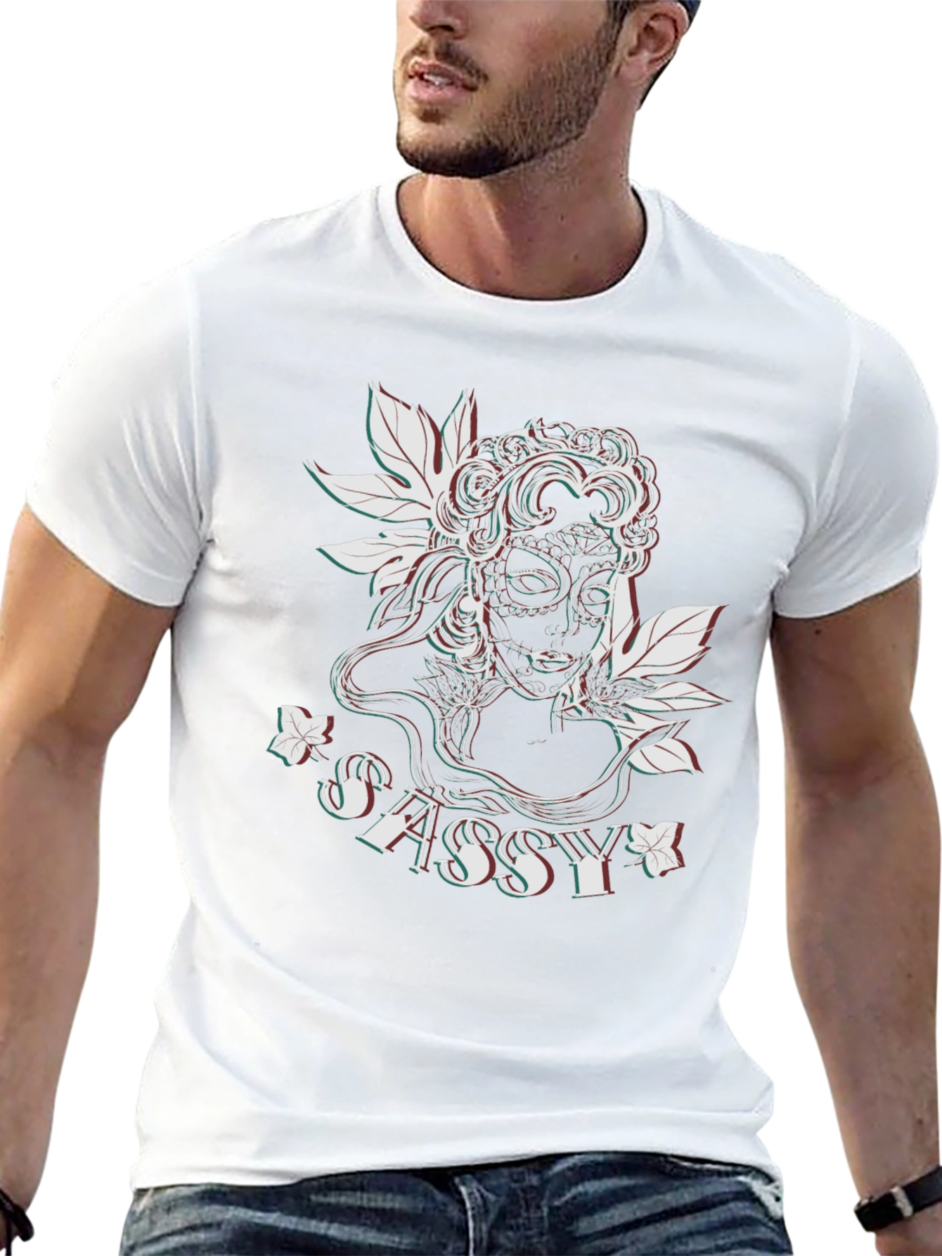 Sassy Sugar Skull Graphic Tee - Black