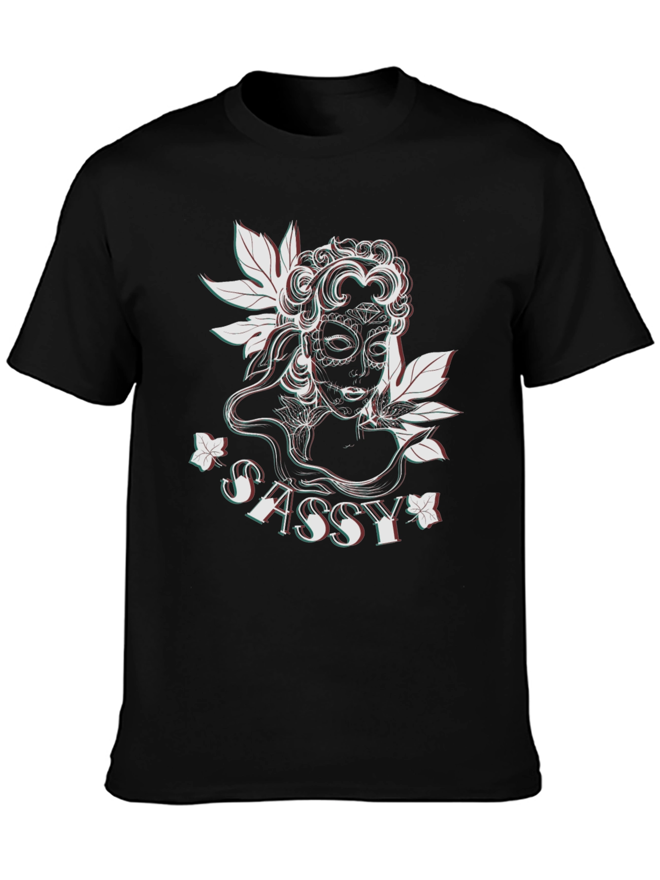 Sassy Sugar Skull Graphic Tee - Black