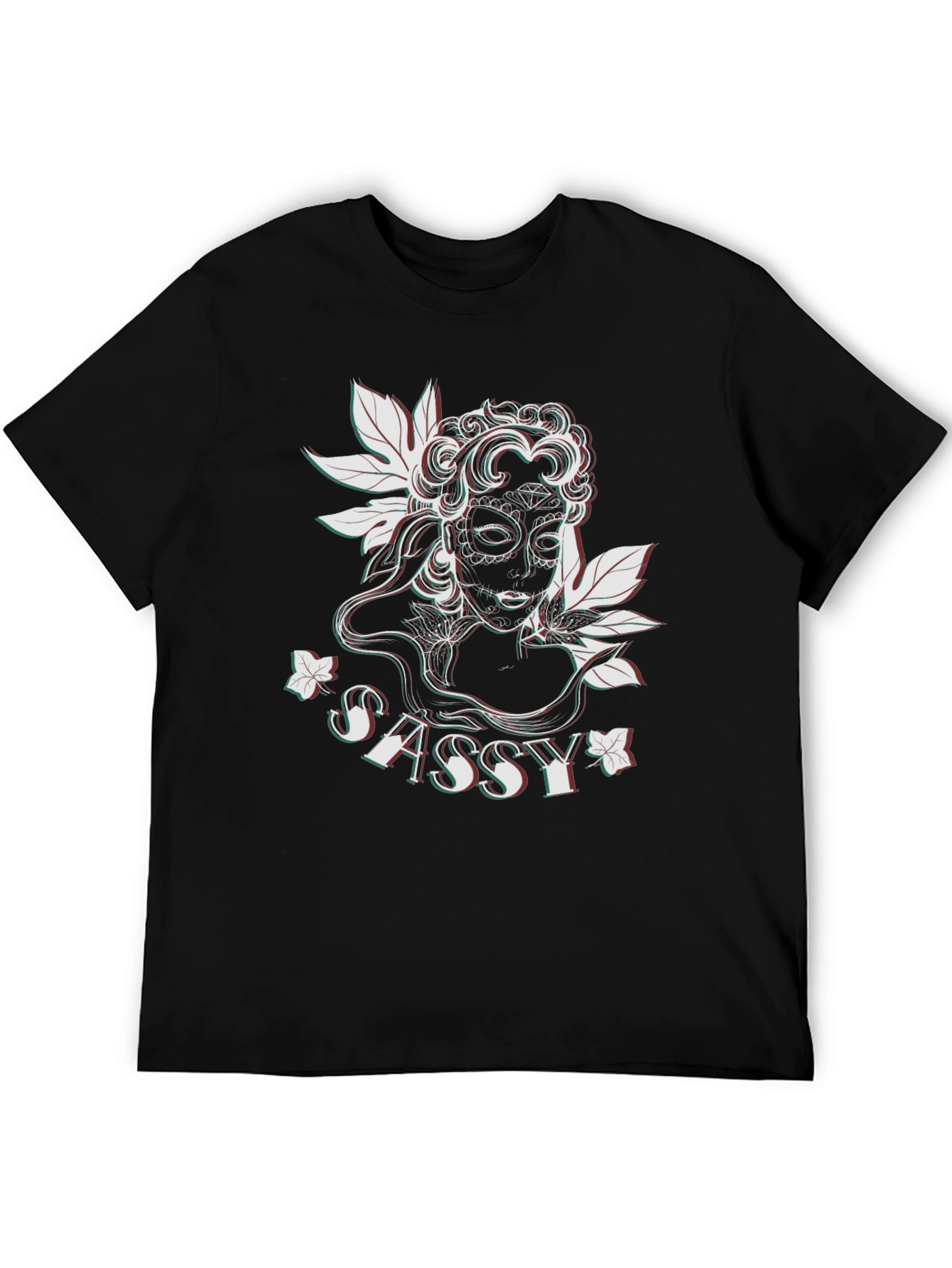 Sassy Sugar Skull Graphic Tee - Black