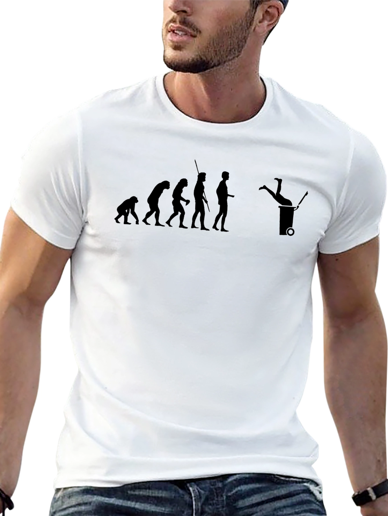 Evolution Humor Tee - Trash Can Dive