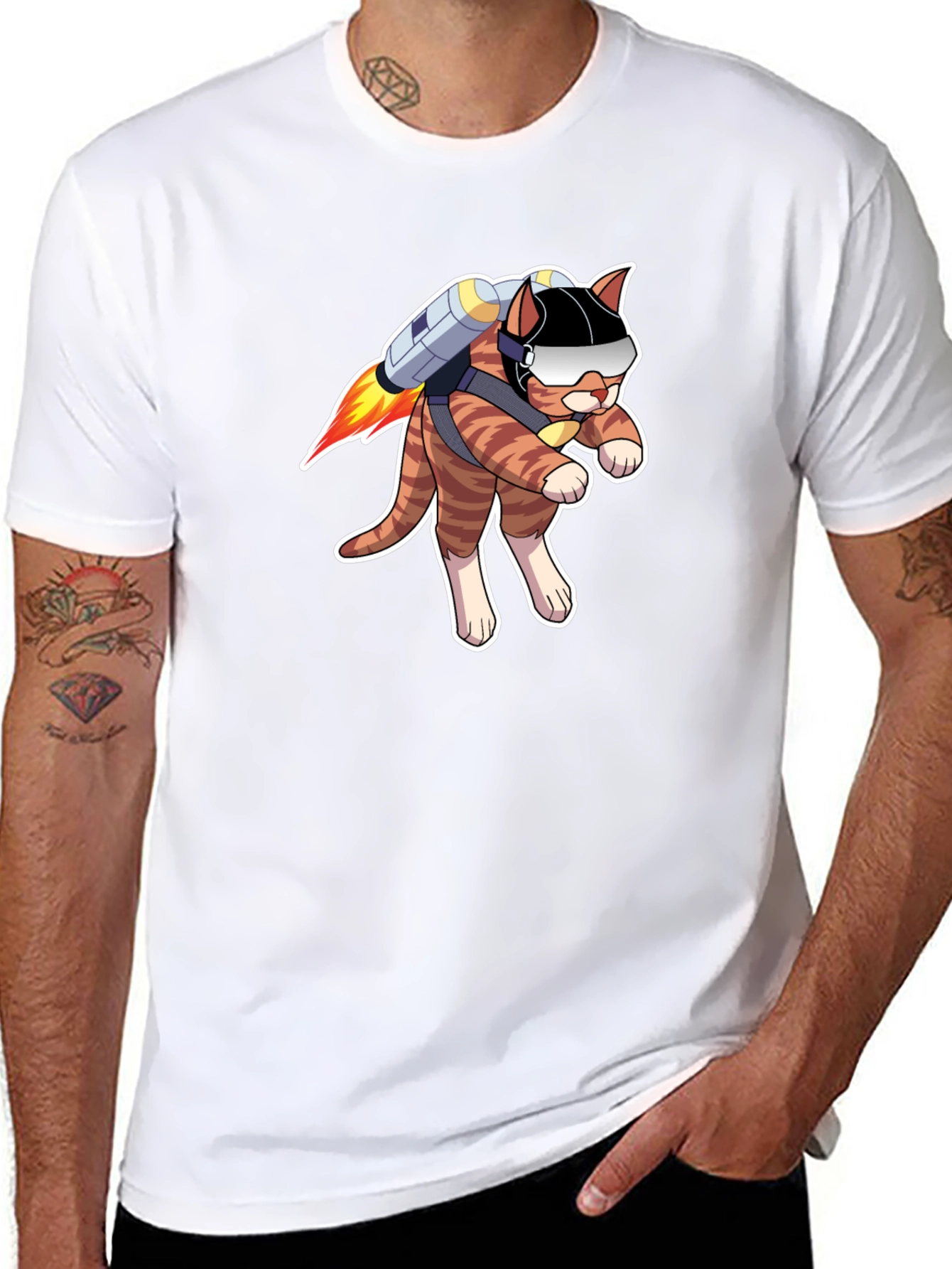 Jetpack Cat T-Shirt - Fly High in Style!