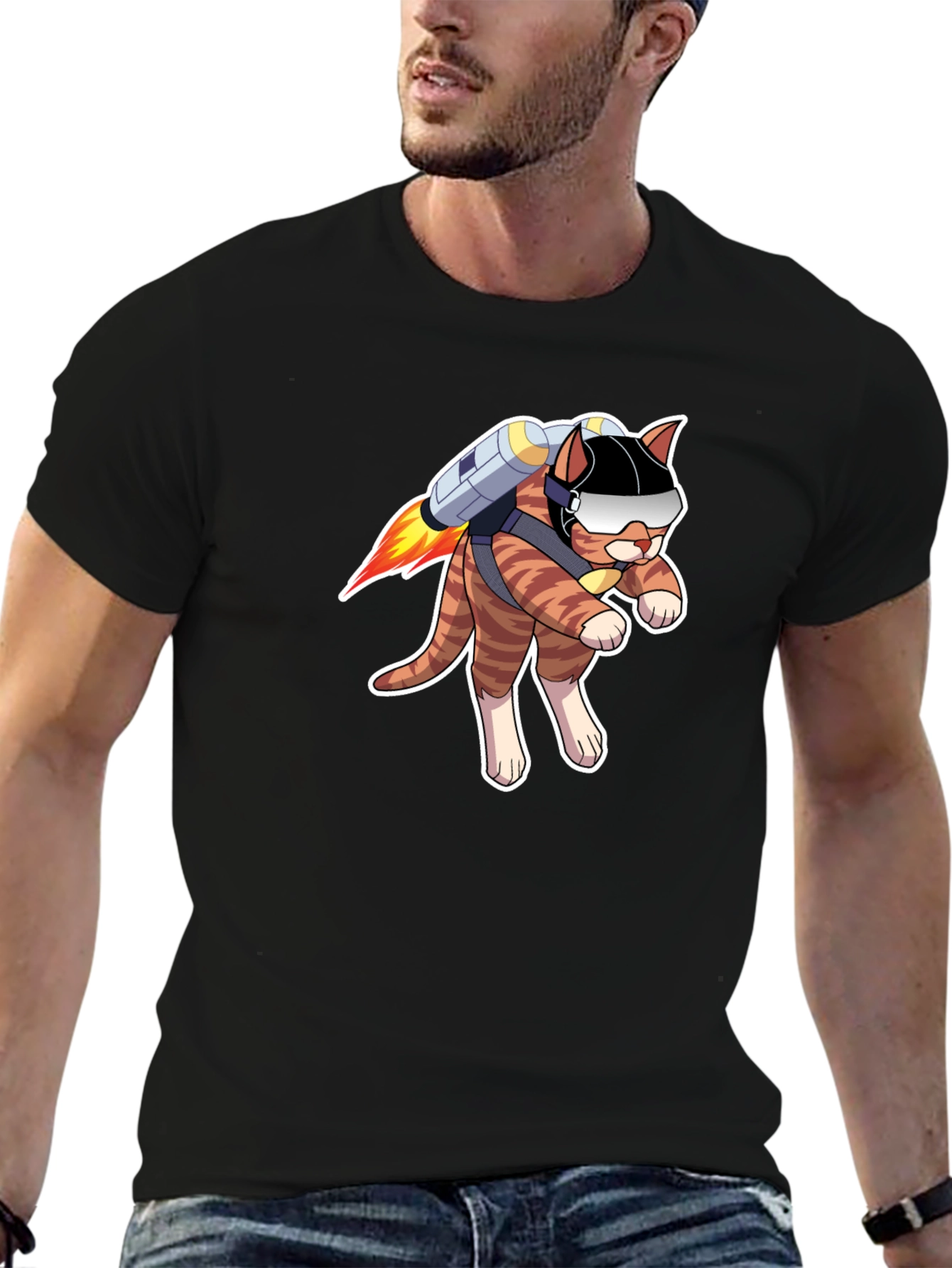 Jetpack Cat T-Shirt - Fly High in Style!