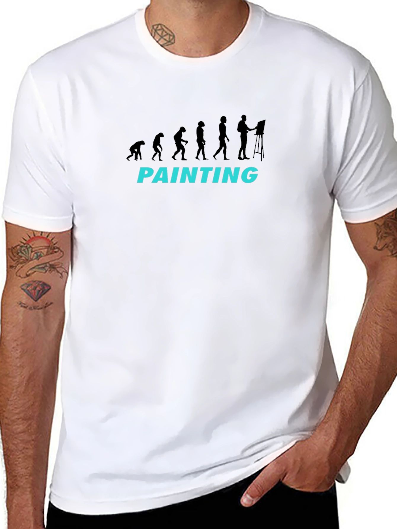 Evolution of Painting Black T-Shirt