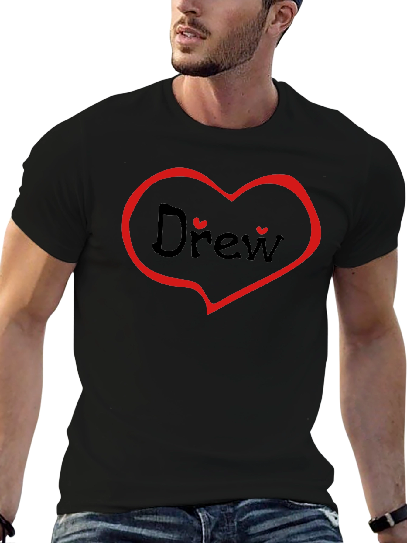 Drew Heart T-Shirt - Personalized Valentines Day Gift