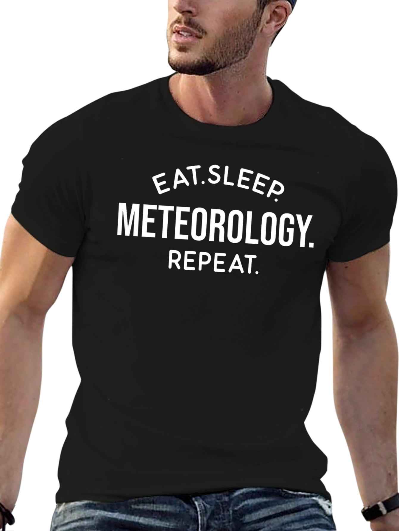 Eat. Sleep. Meteorology. Repeat. Black T-Shirt