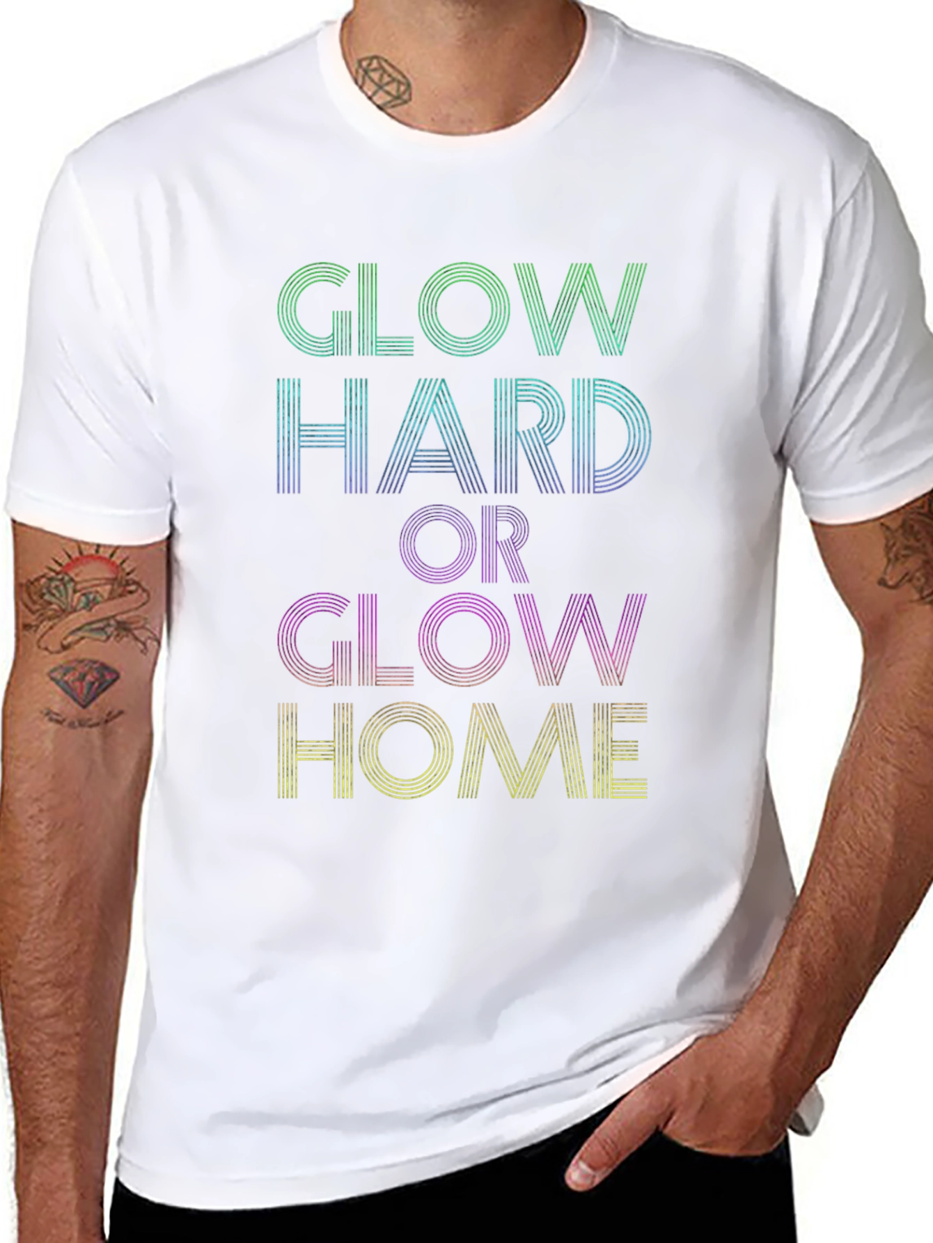 Glow Hard or Glow Home Graphic Tee