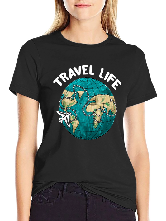 Travel Life Globe Graphic T-Shirt