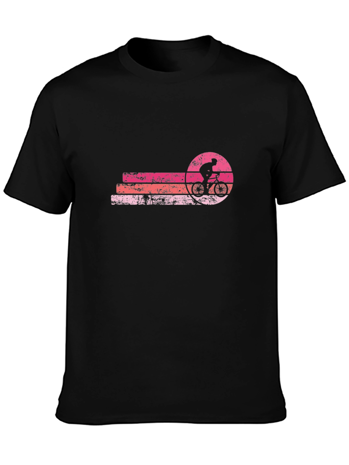 Retro Biker Graphic Tee - Black Cotton