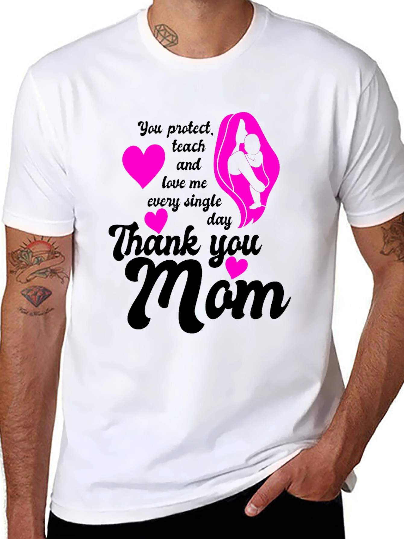 Thank You Mom T-Shirt - Heart Design
