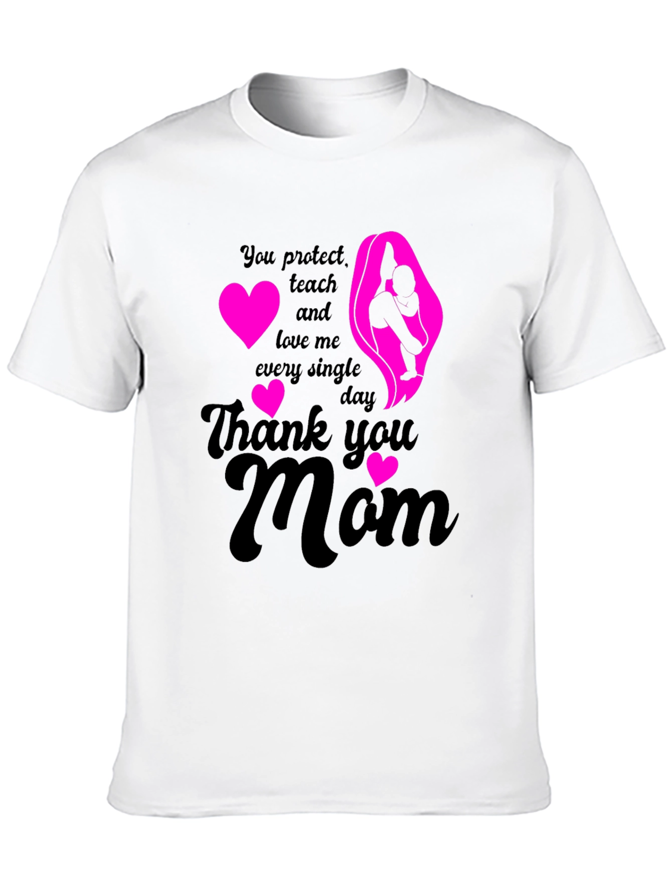 Thank You Mom T-Shirt - Heart Design