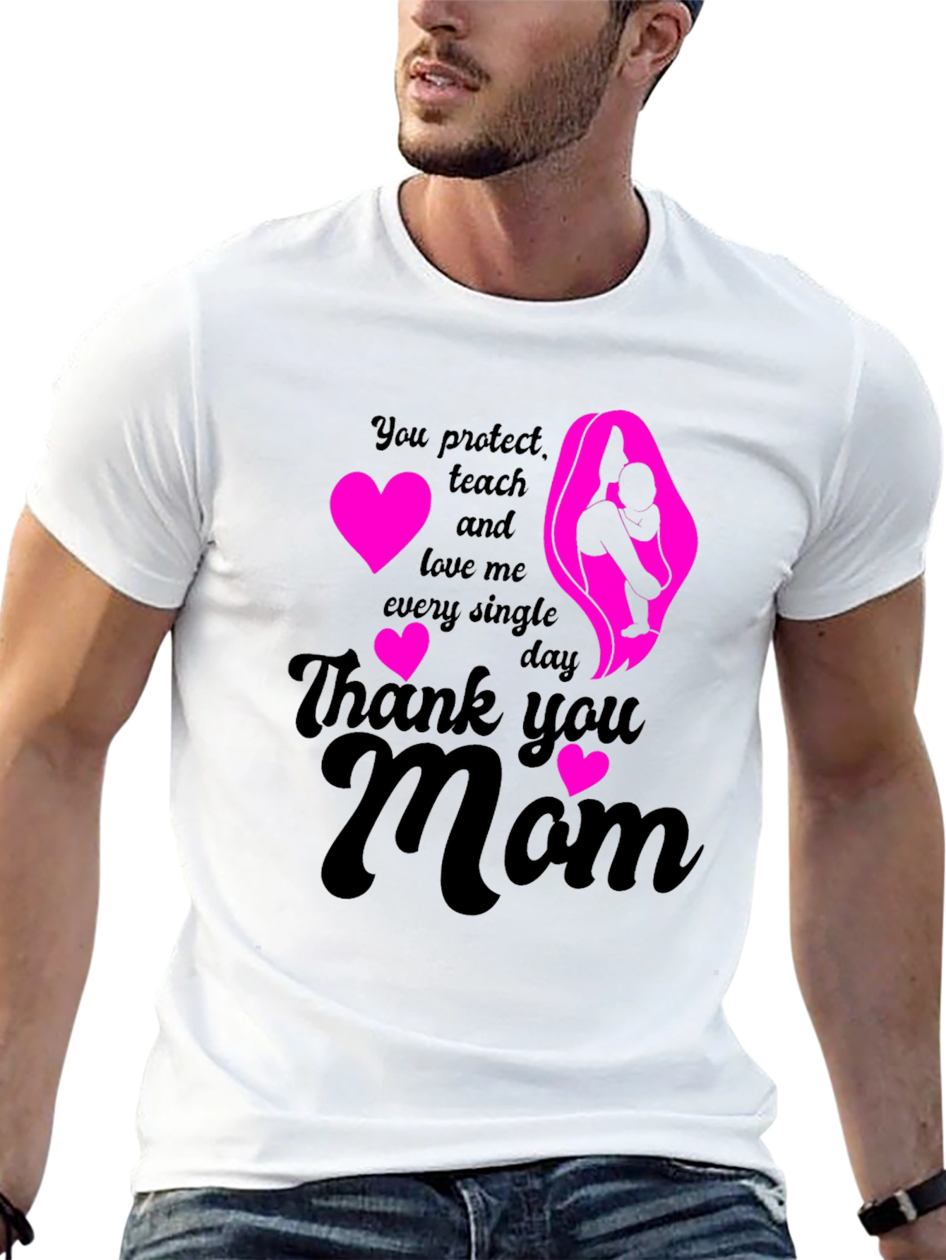 Thank You Mom T-Shirt - Heart Design