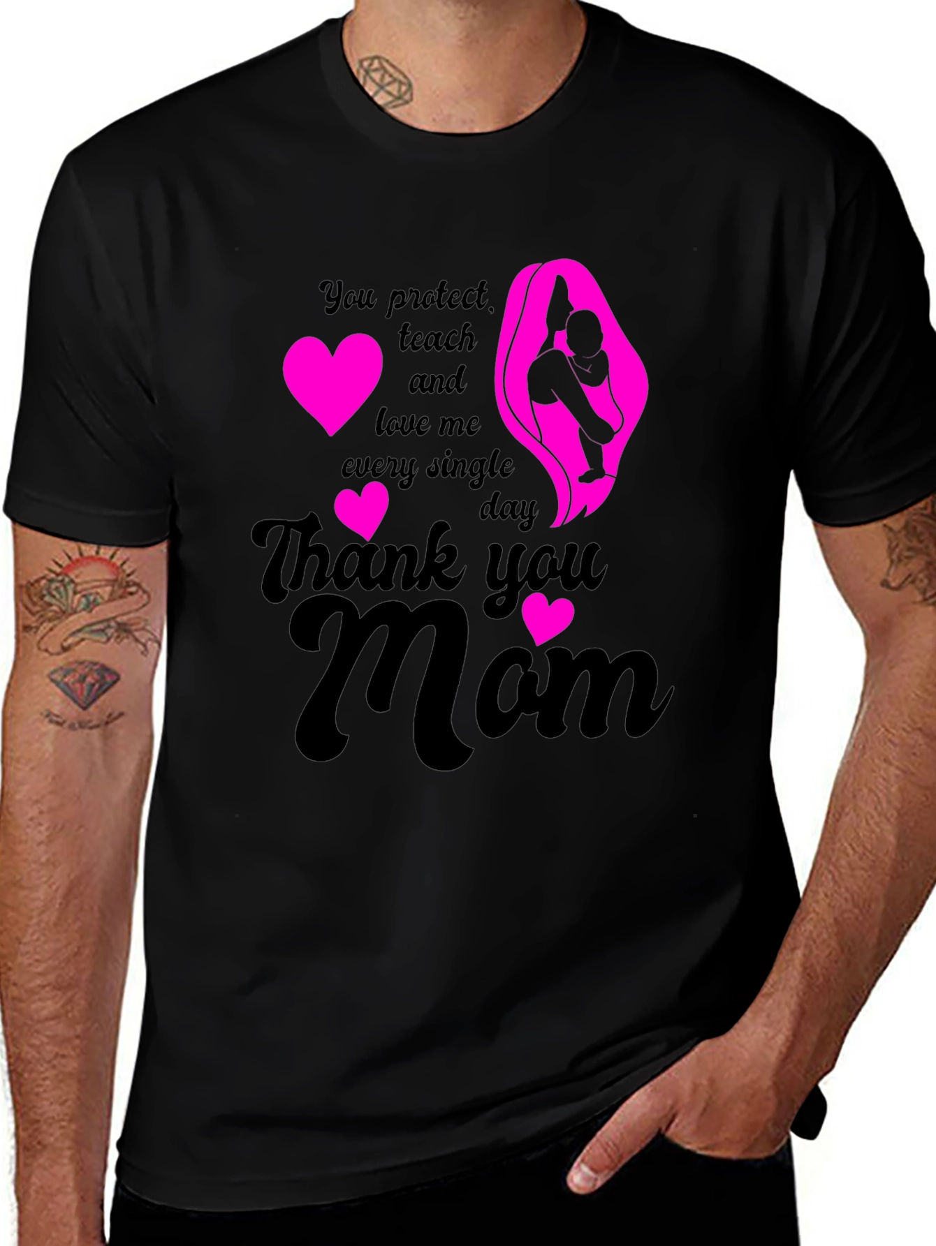 Thank You Mom T-Shirt - Heart Design