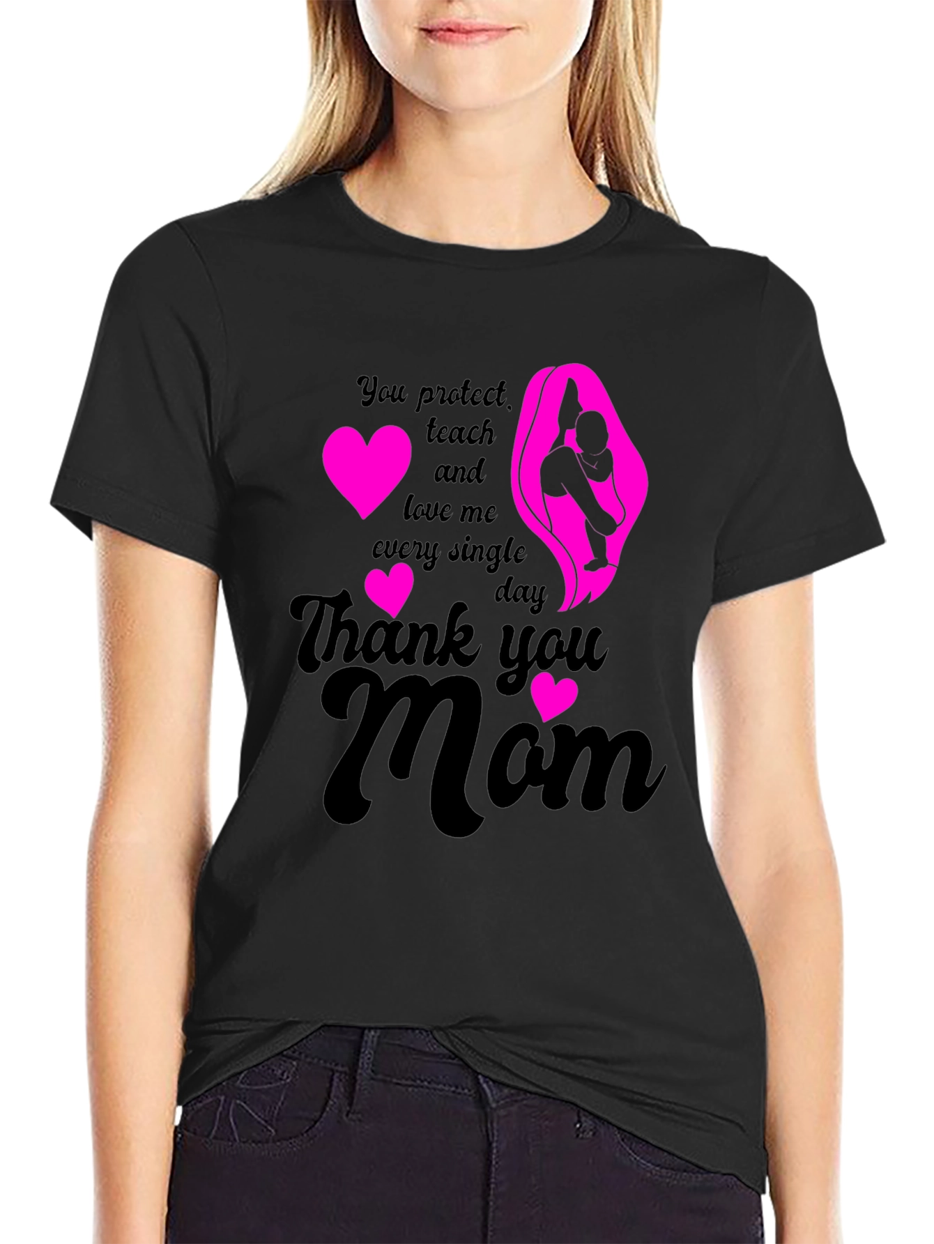 Thank You Mom T-Shirt - Heart Design