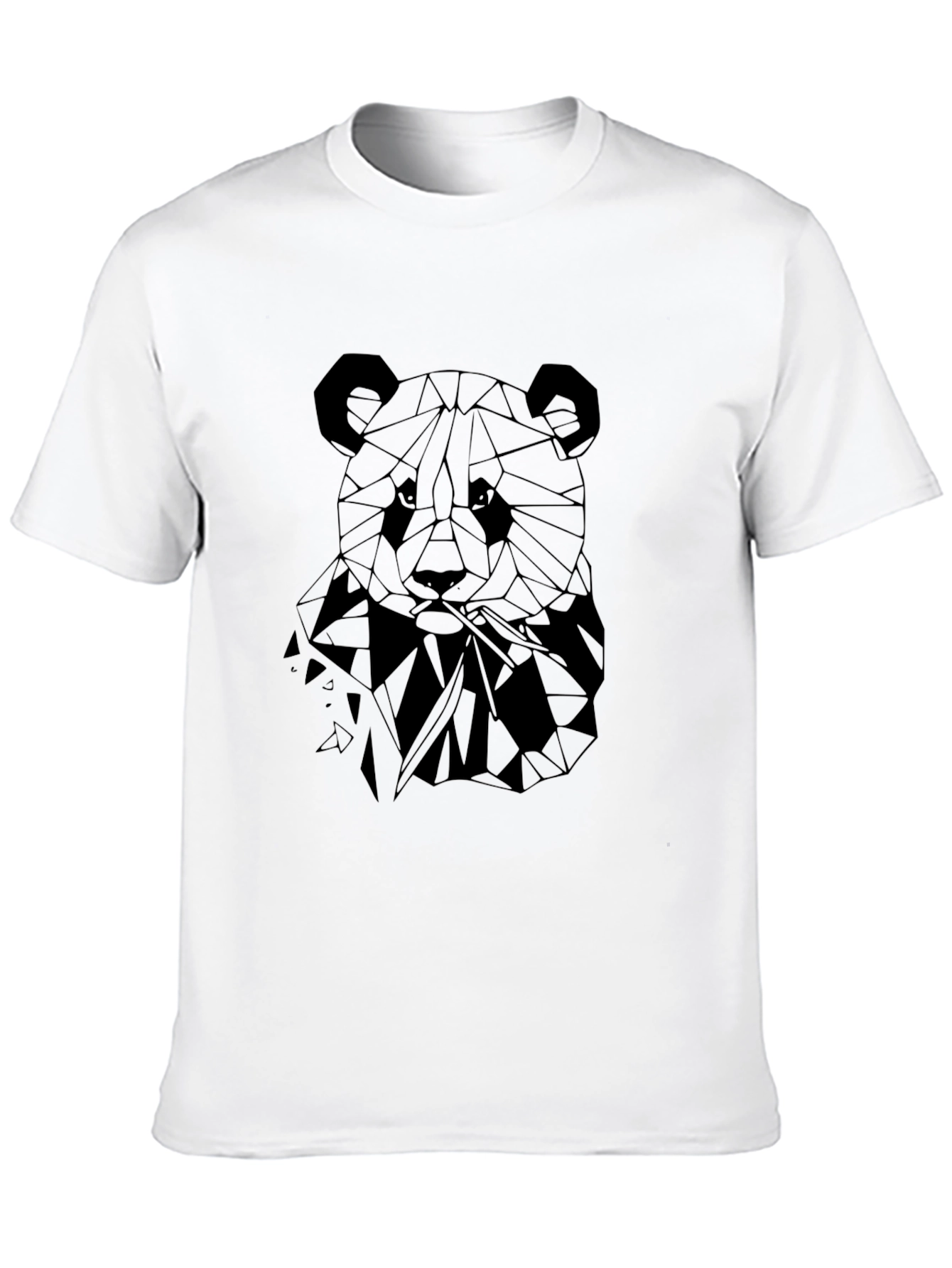 Geometric Panda Graphic T-Shirt - Stylish Black Tee