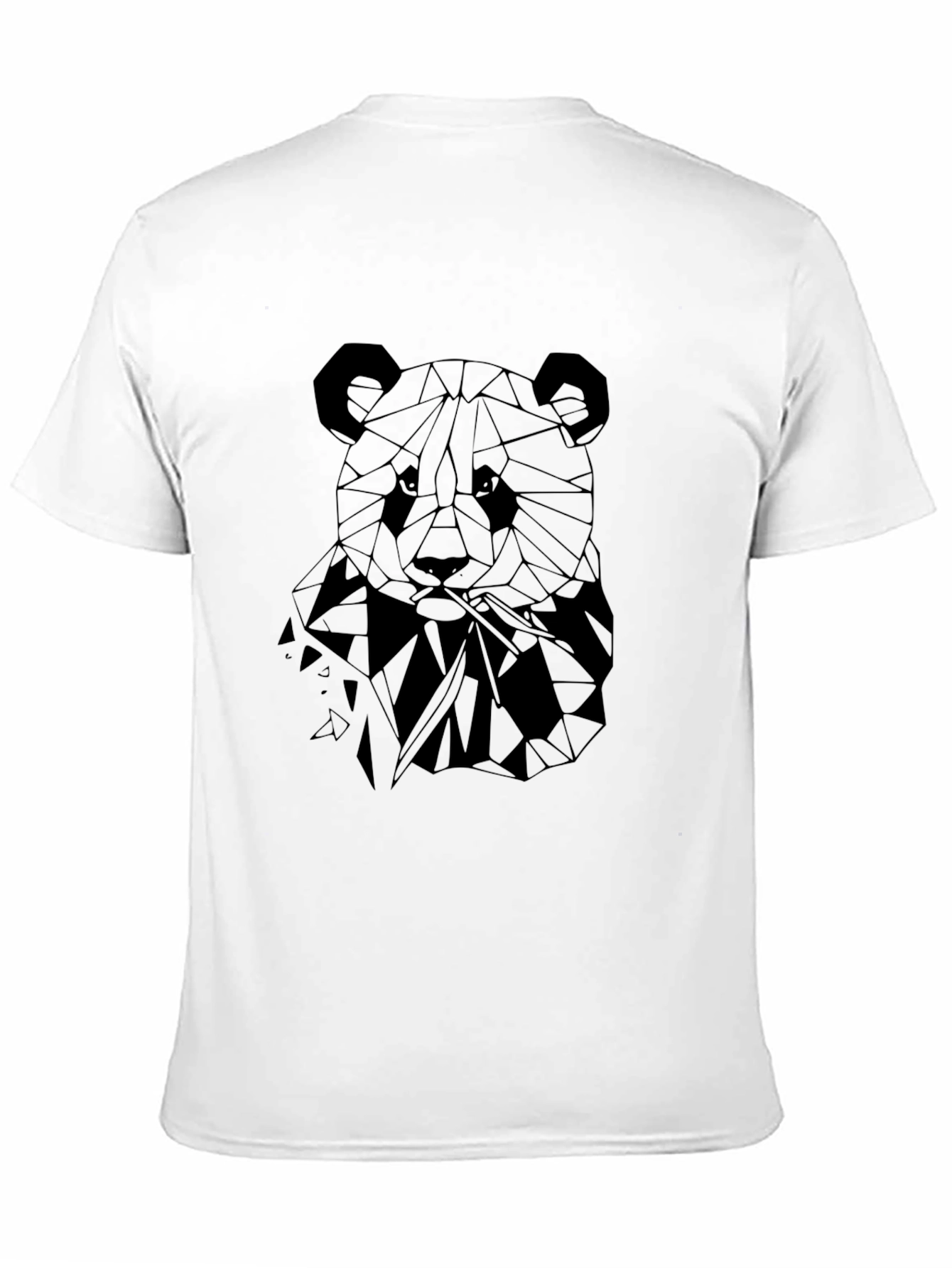 Geometric Panda Graphic T-Shirt - Stylish Black Tee