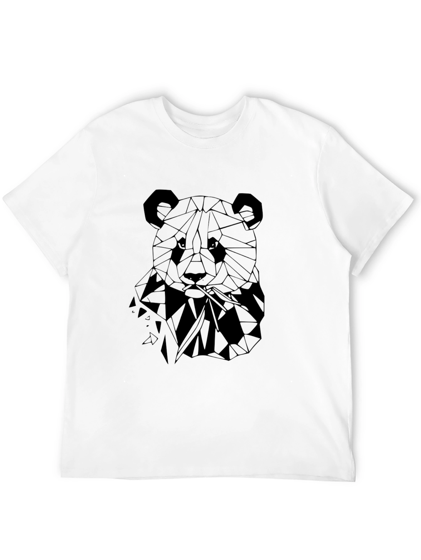 Geometric Panda Graphic T-Shirt - Stylish Black Tee
