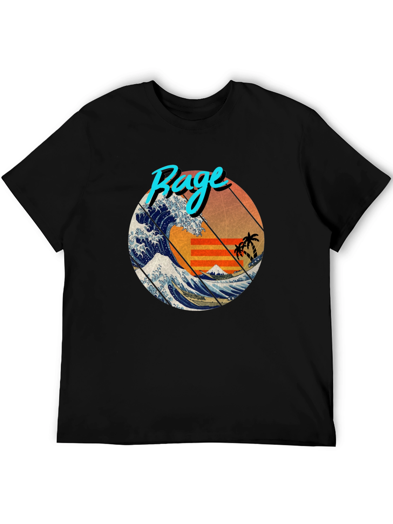 Retro Rage Wave Graphic Tee - Black