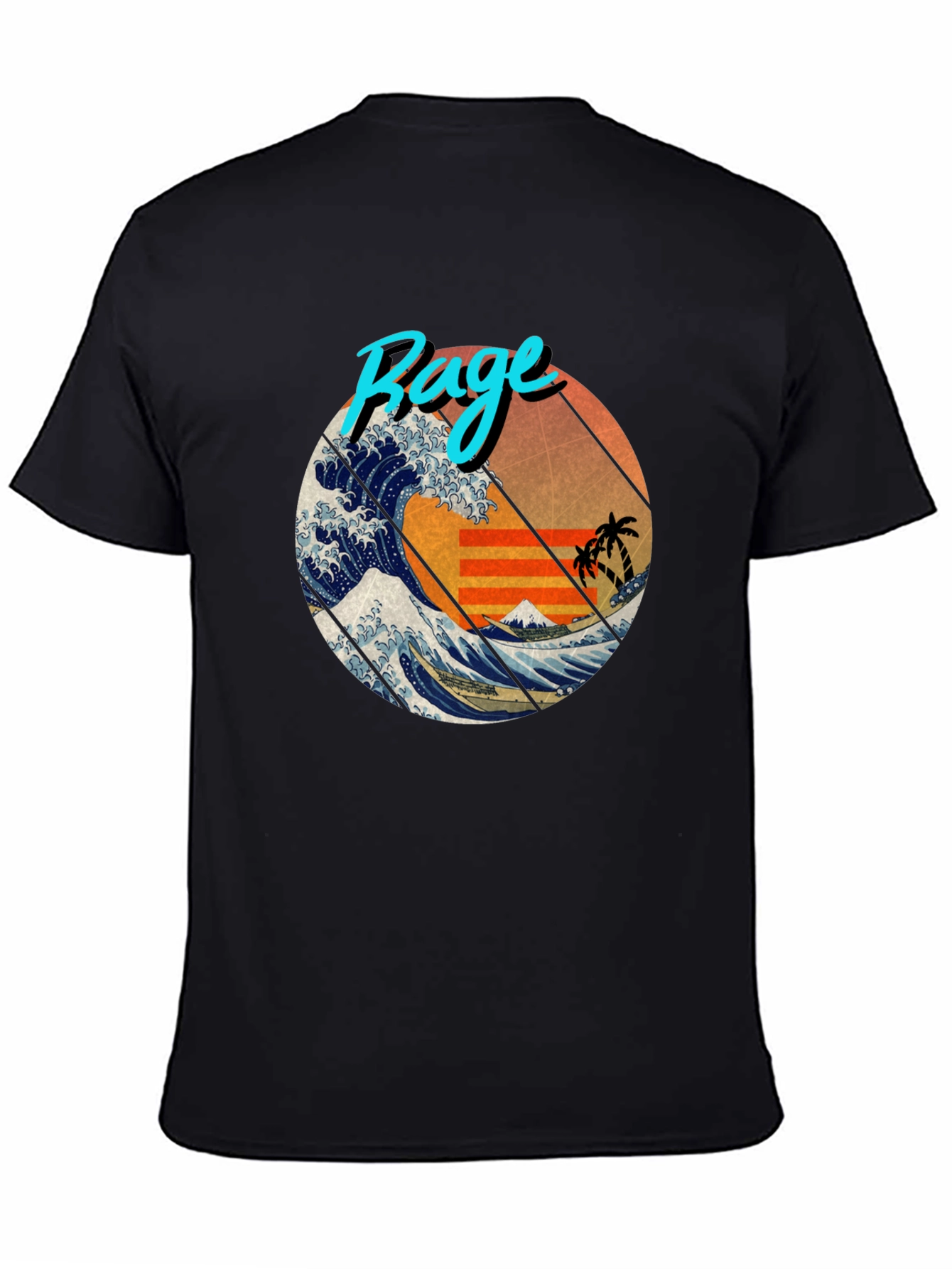 Retro Rage Wave Graphic Tee - Black