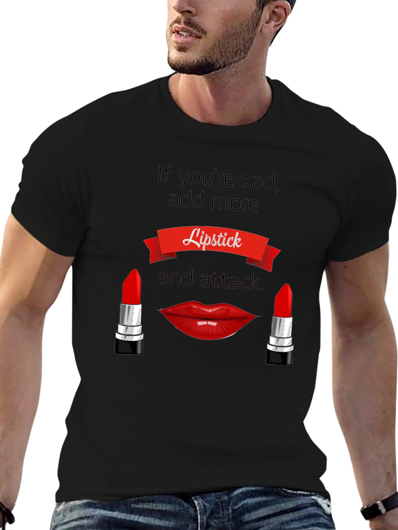 Lipstick Attack Graphic Tee - Bold & Stylish