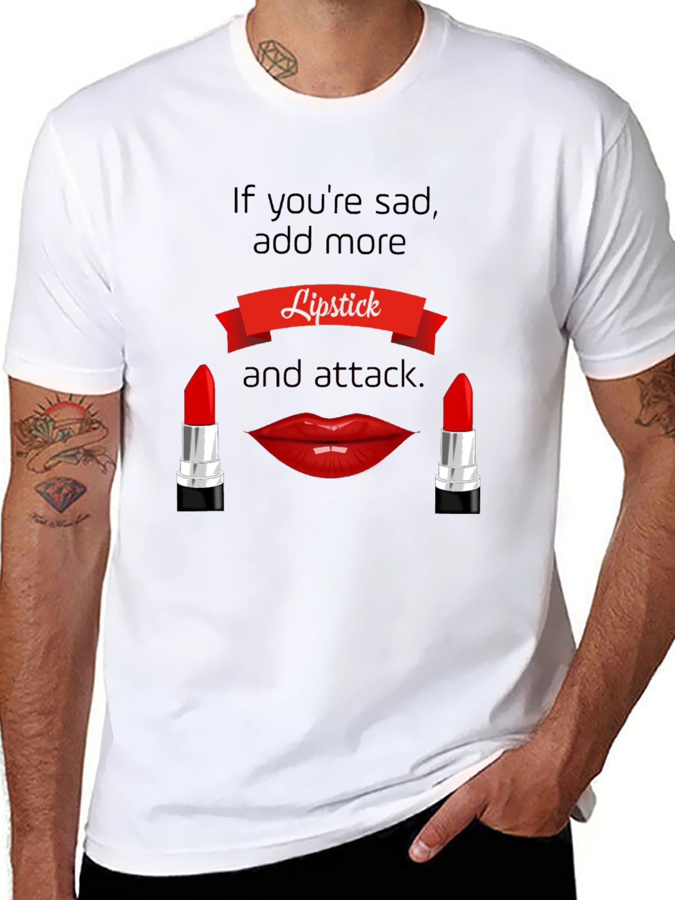 Lipstick Attack Graphic Tee - Bold & Stylish