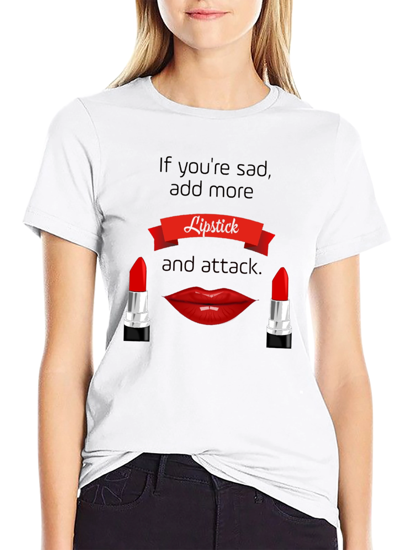 Lipstick Attack Graphic Tee - Bold & Stylish