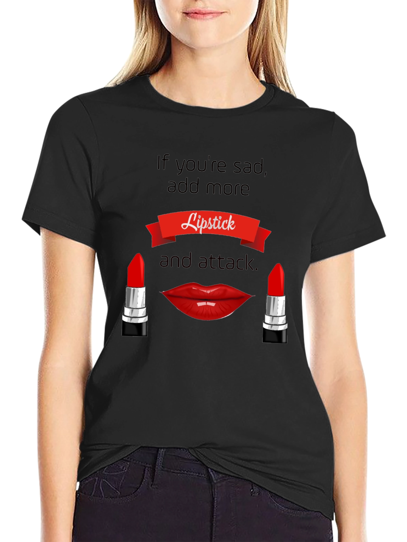 Lipstick Attack Graphic Tee - Bold & Stylish