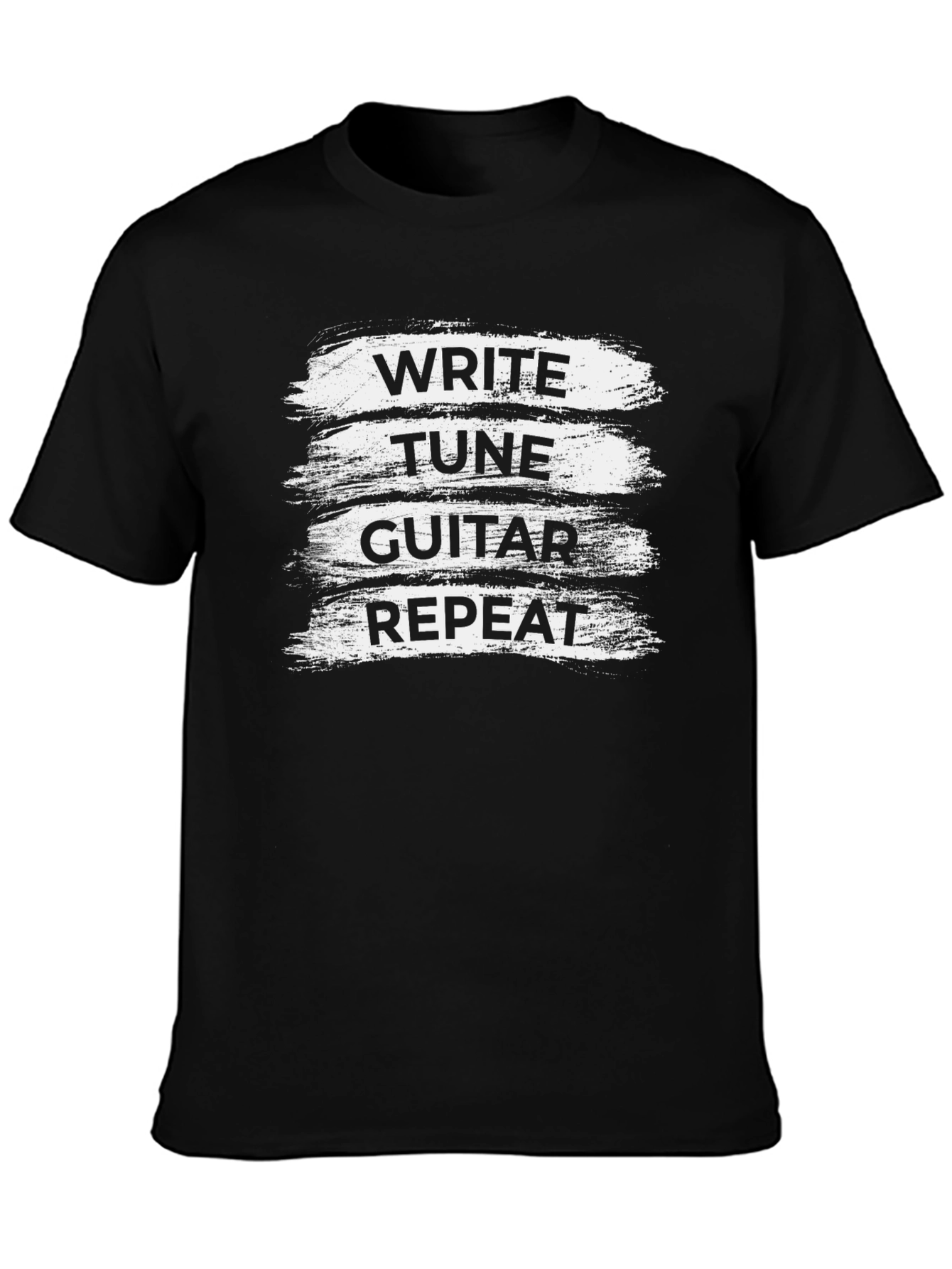 Write Tune Guitar Repeat Black T-Shirt
