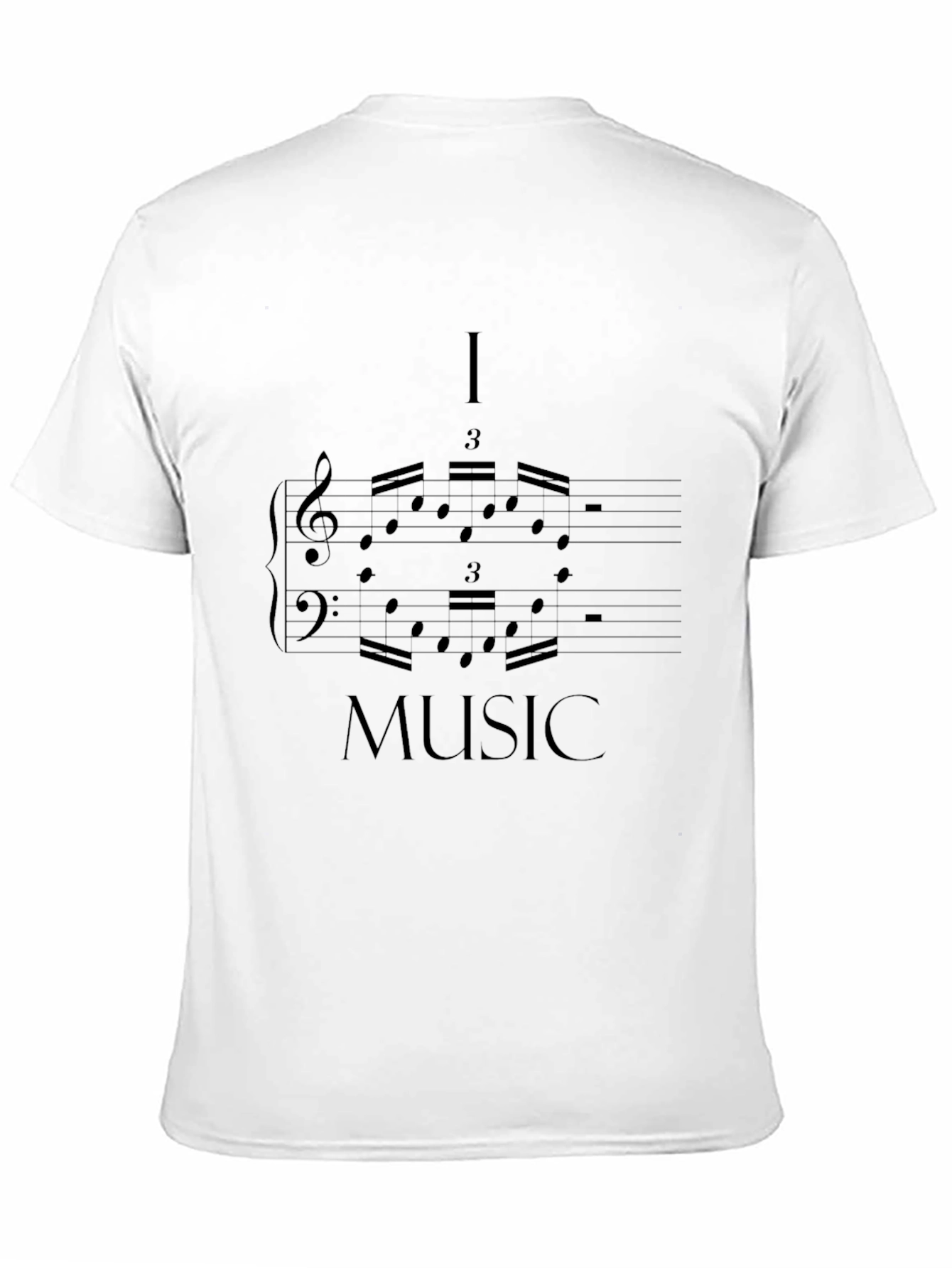 I Love Music Graphic Tee - Black Cotton T-Shirt