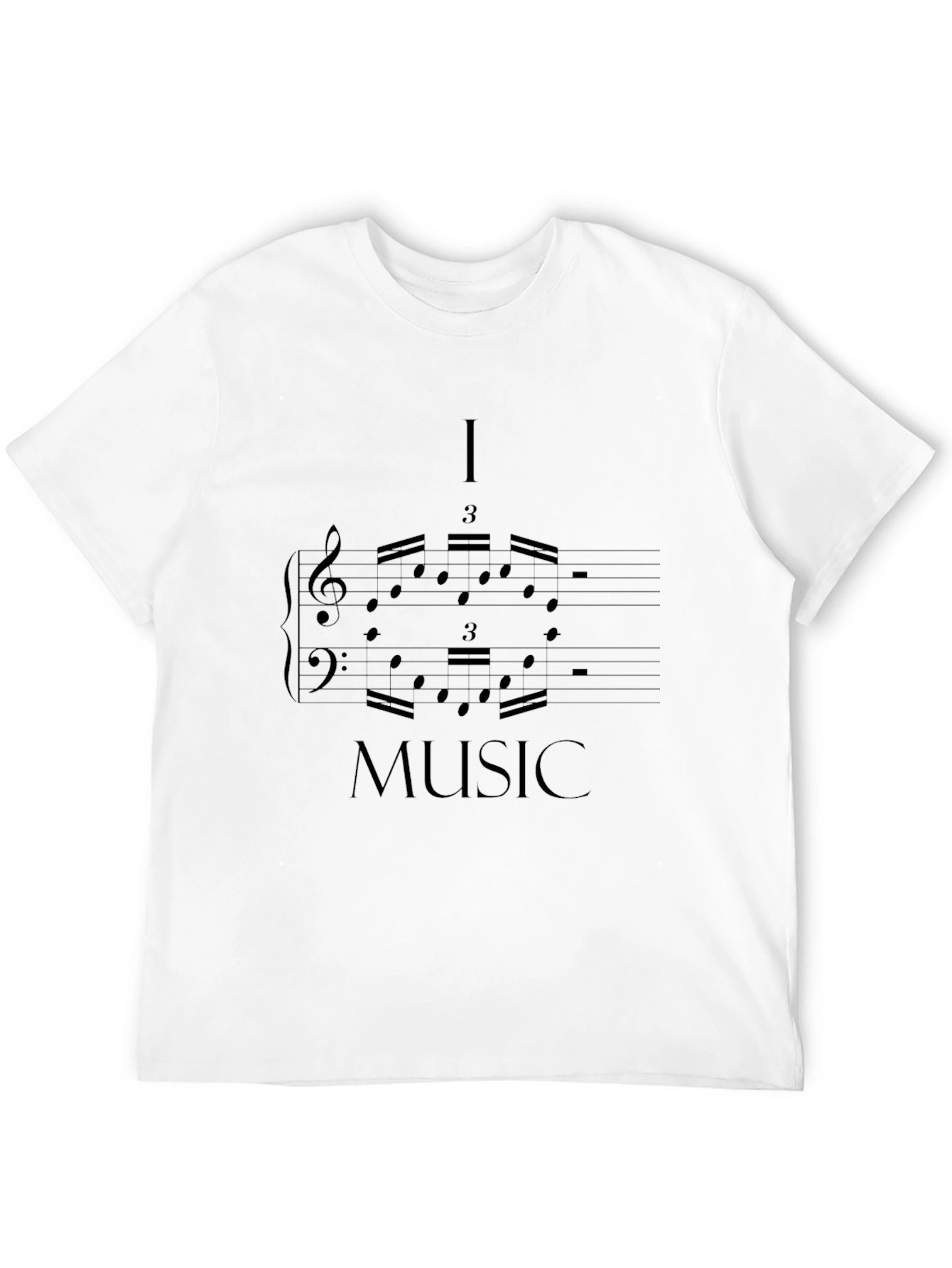 I Love Music Graphic Tee - Black Cotton T-Shirt