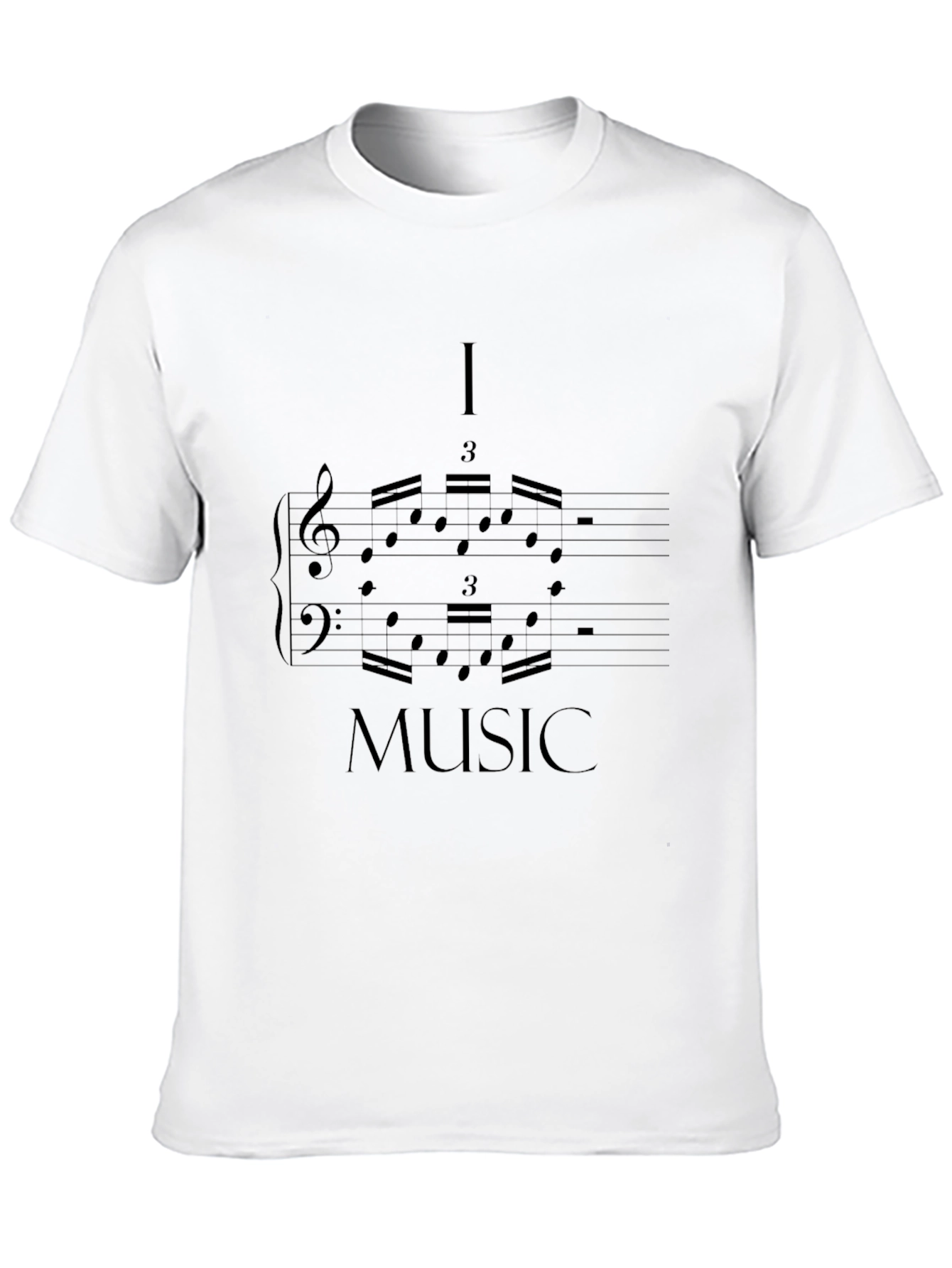 I Love Music Graphic Tee - Black Cotton T-Shirt