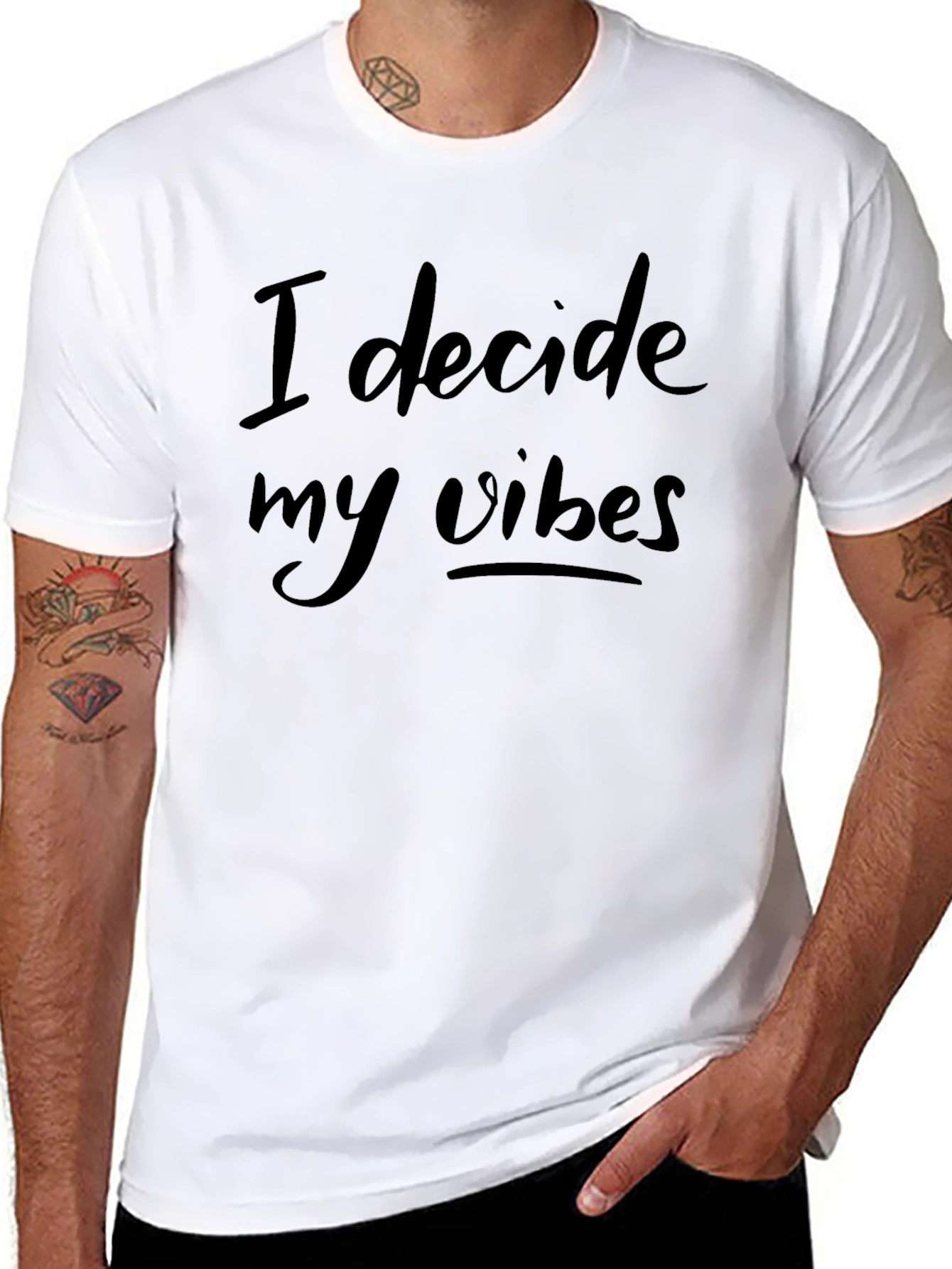I Decide My Vibes Black Graphic Tee