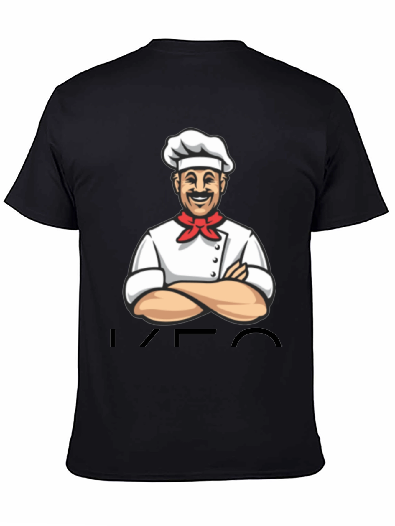 Chef Cartoon Graphic T-Shirt - Black